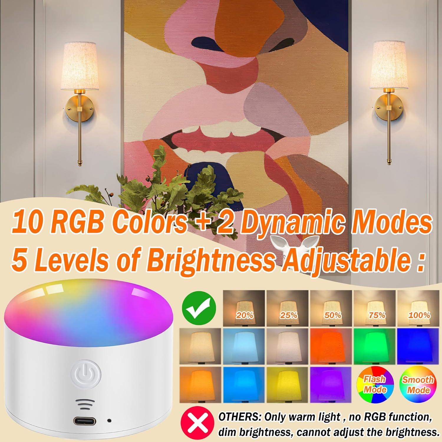 Aplique de Pared Inalámbrico YHCDLAMP LED Regulable 12W