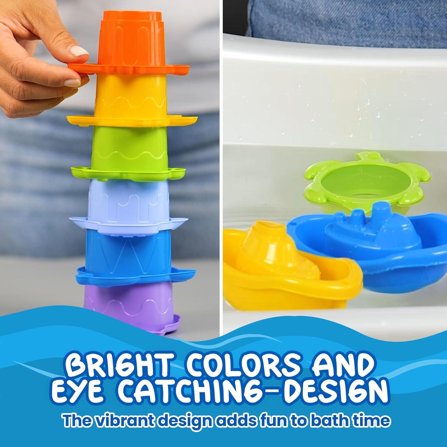 Juguetes de baño TECHNOK 12 Piezas Arcoíris para Bebés