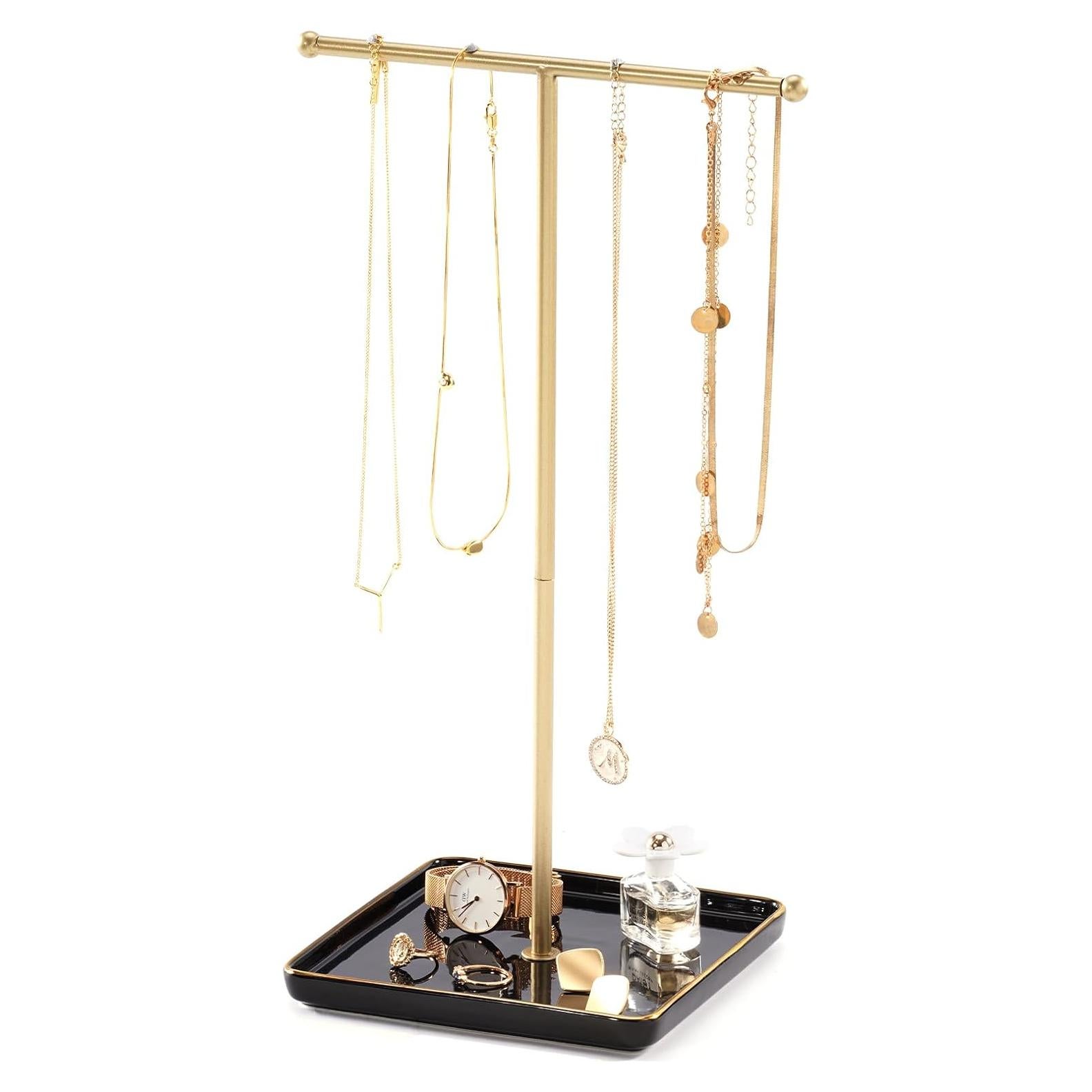 Soporte para Collares Lolalet Negro con Bandeja de Cerámica