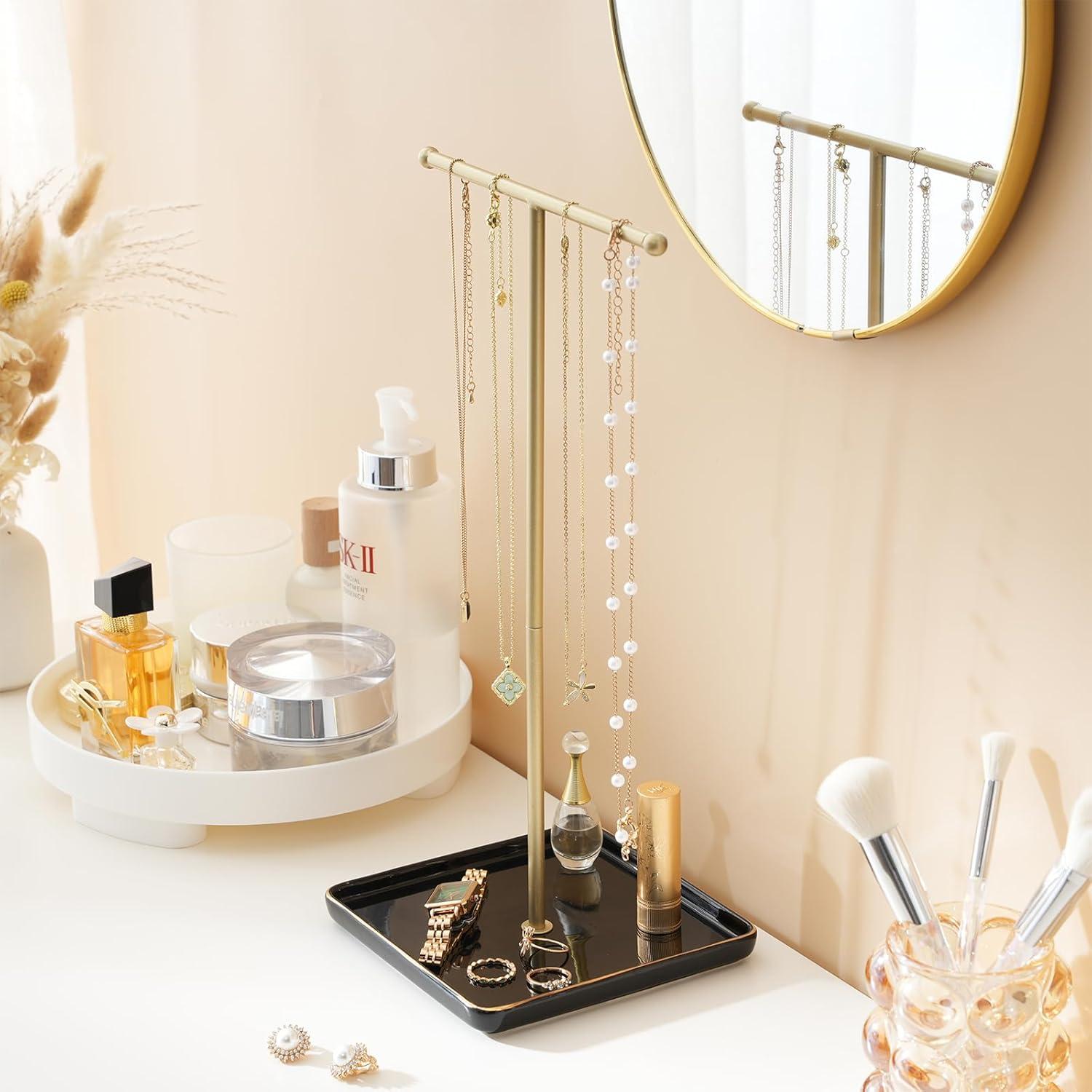 Soporte para Collares Lolalet Negro con Bandeja de Cerámica