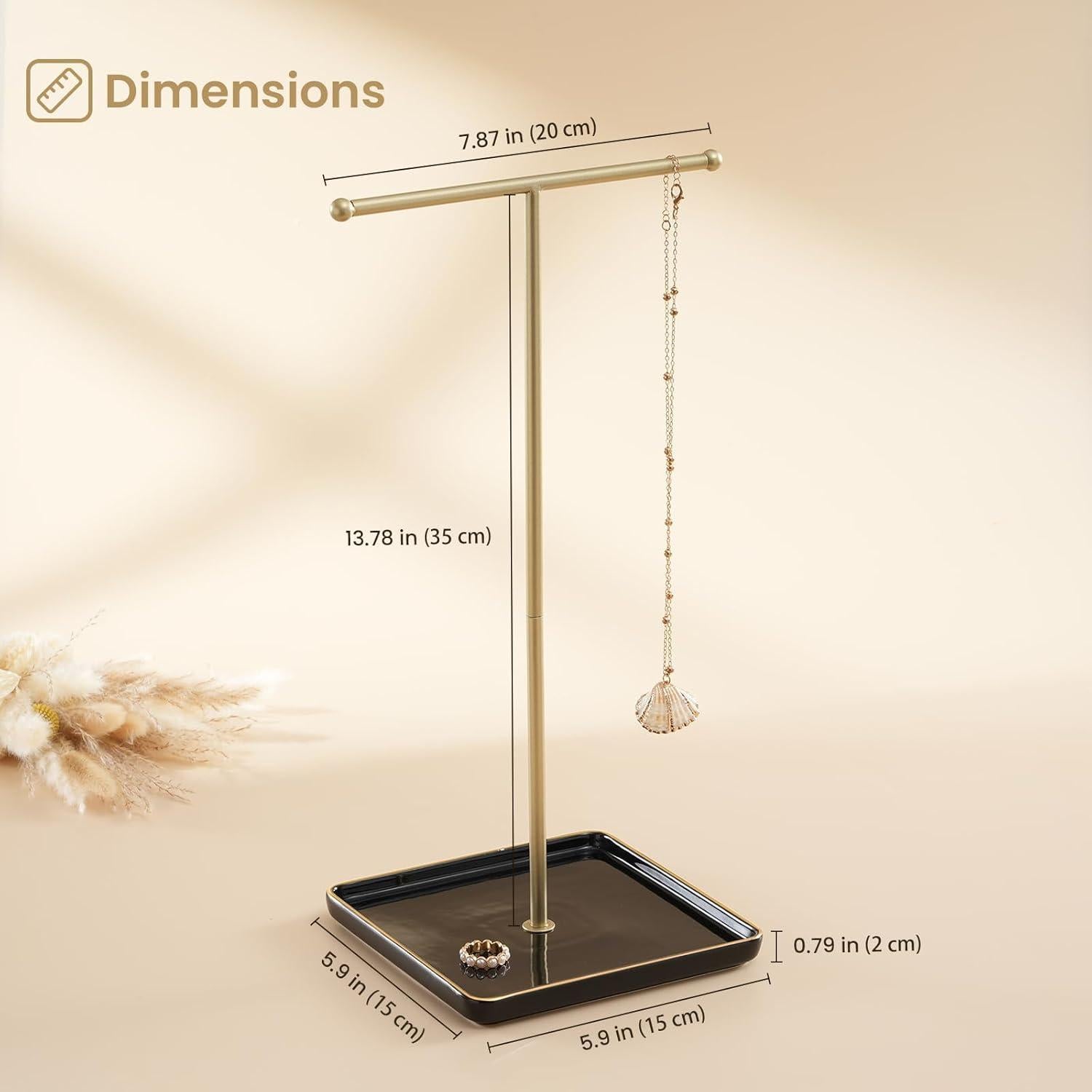 Soporte para Collares Lolalet Negro con Bandeja de Cerámica