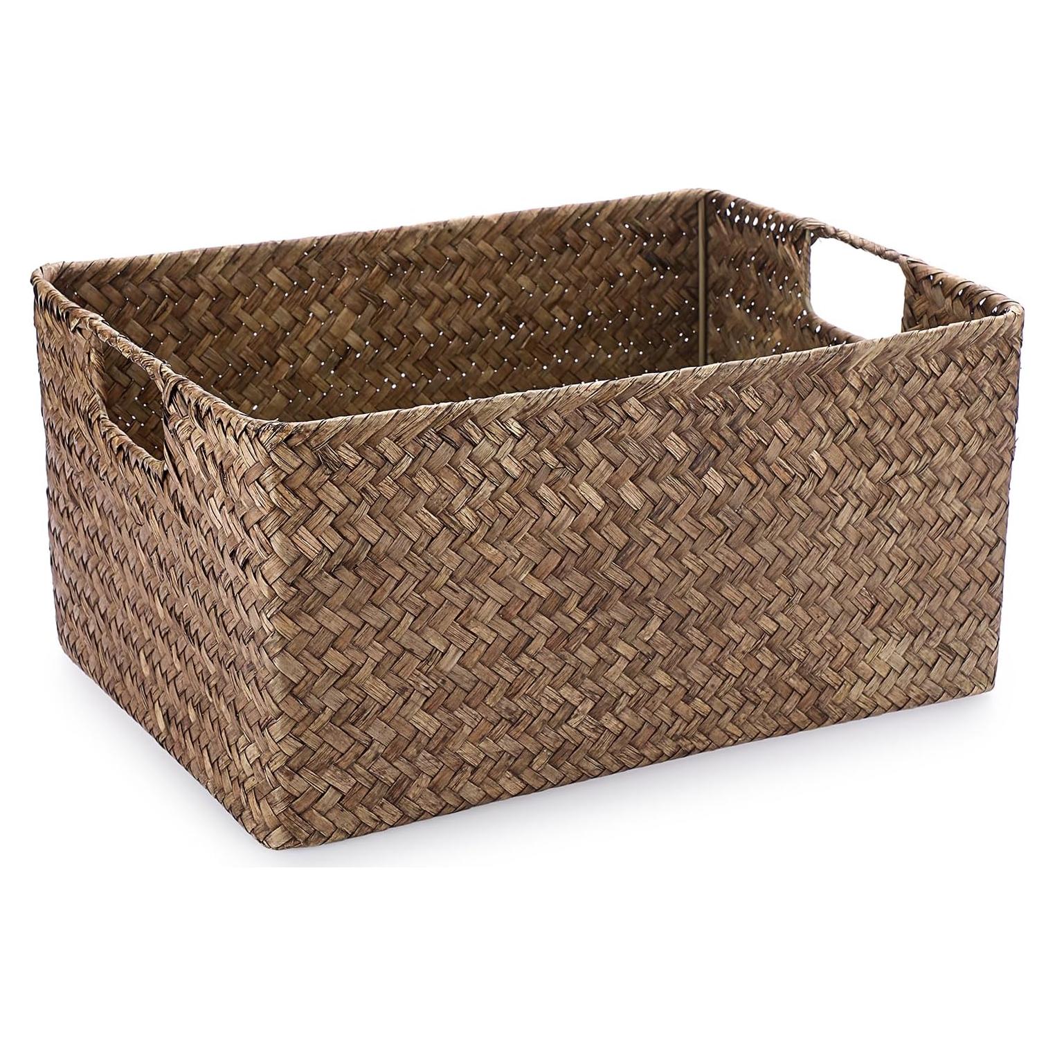 Cesta de Almacenamiento Hipiwe de Hierba Marina 31x22x16 cm