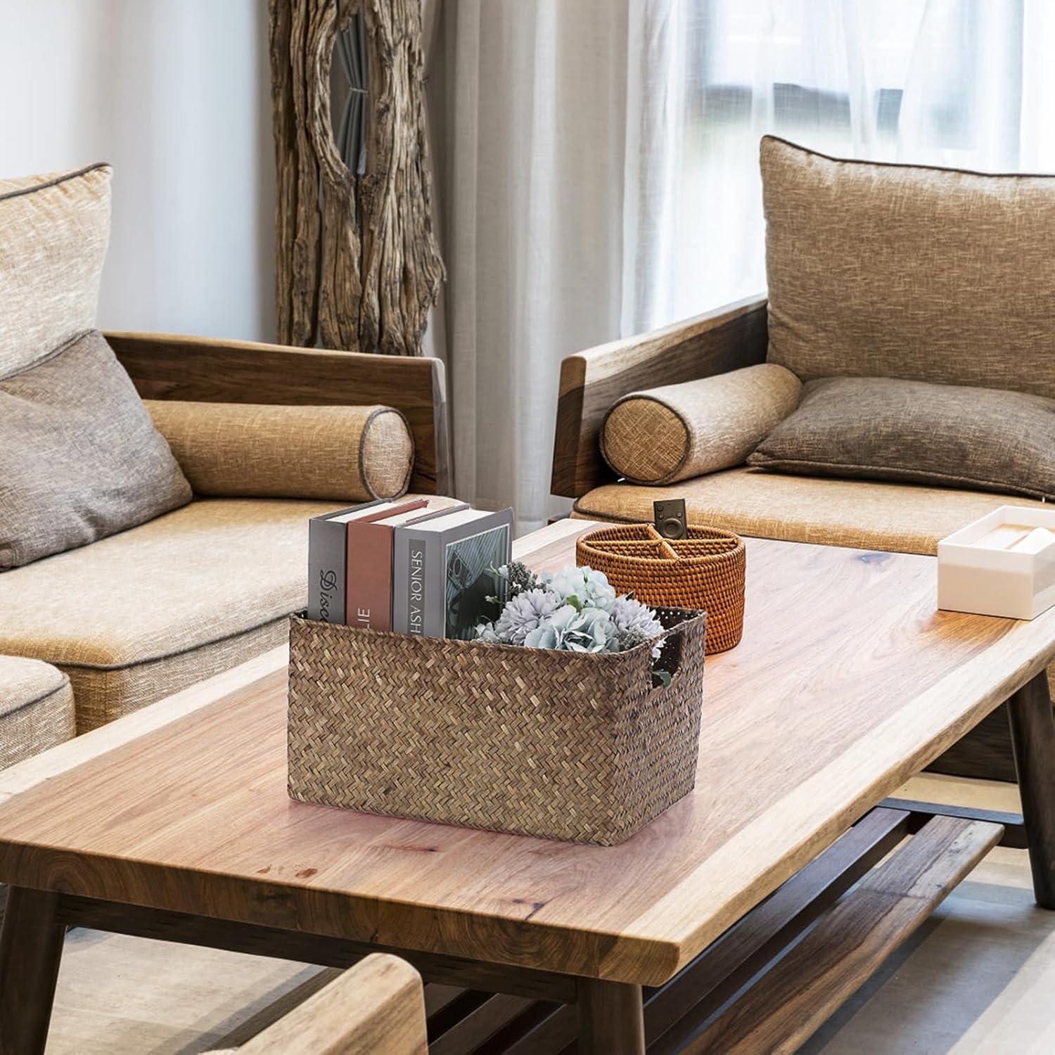 Cesta de Almacenamiento Hipiwe de Hierba Marina 31x22x16 cm