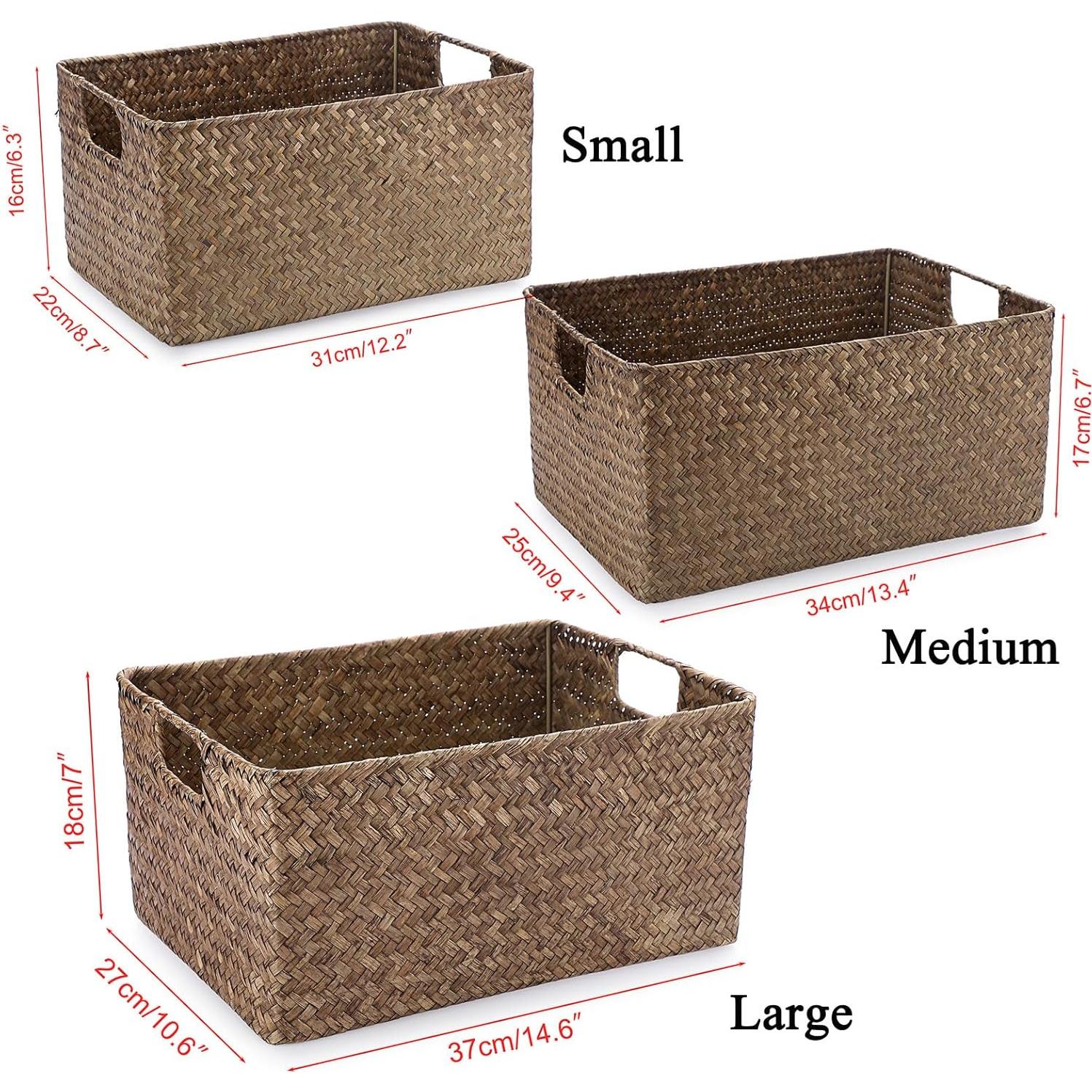 Cesta de Almacenamiento Hipiwe de Hierba Marina 31x22x16 cm