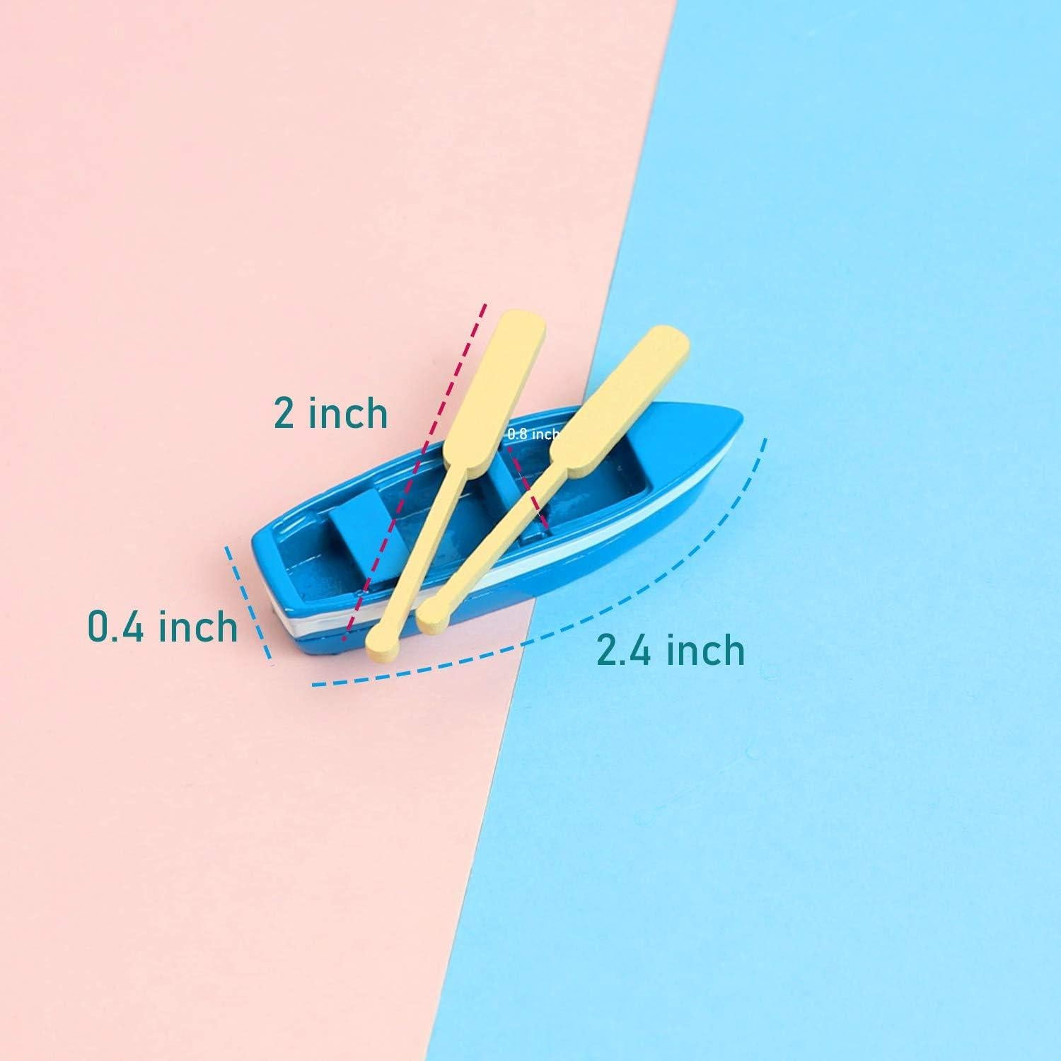 Mini Botes de Remo de Resina Framendino - 2 Juegos Azul