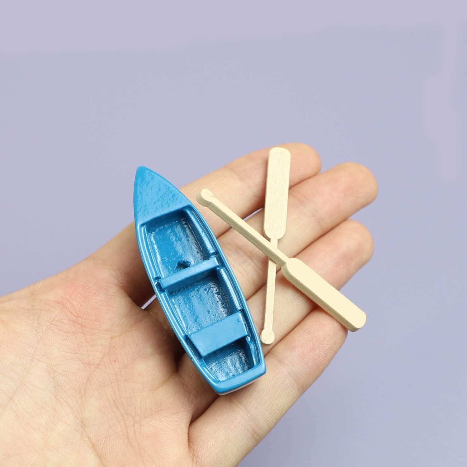 Mini Botes de Remo de Resina Framendino - 2 Juegos Azul