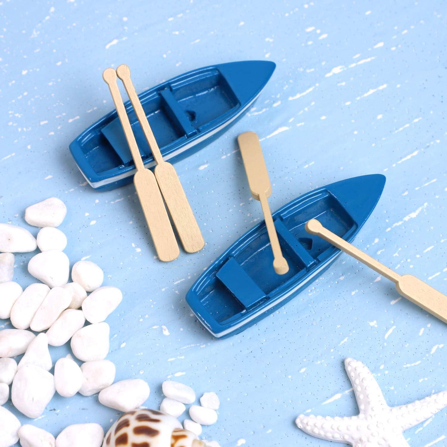 Mini Botes de Remo de Resina Framendino - 2 Juegos Azul