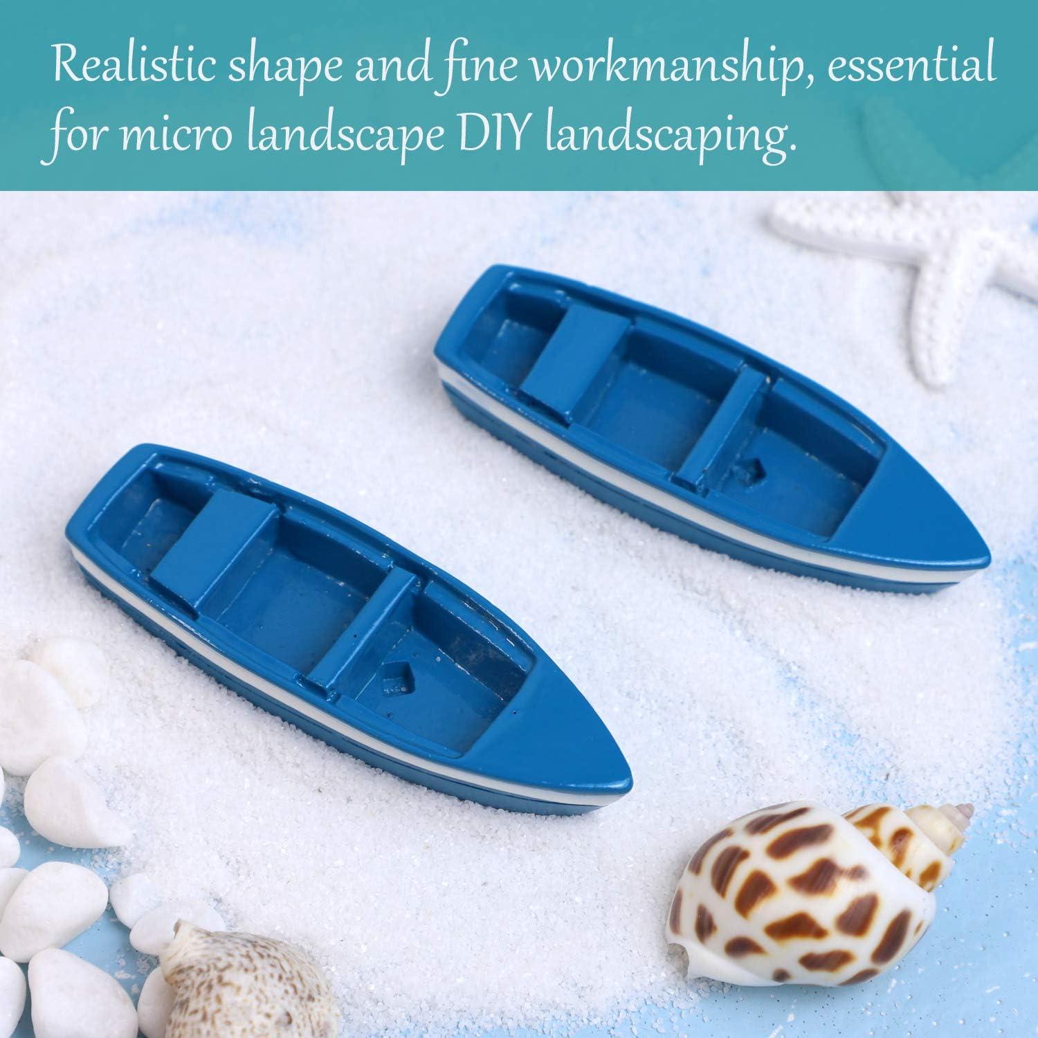 Mini Botes de Remo de Resina Framendino - 2 Juegos Azul