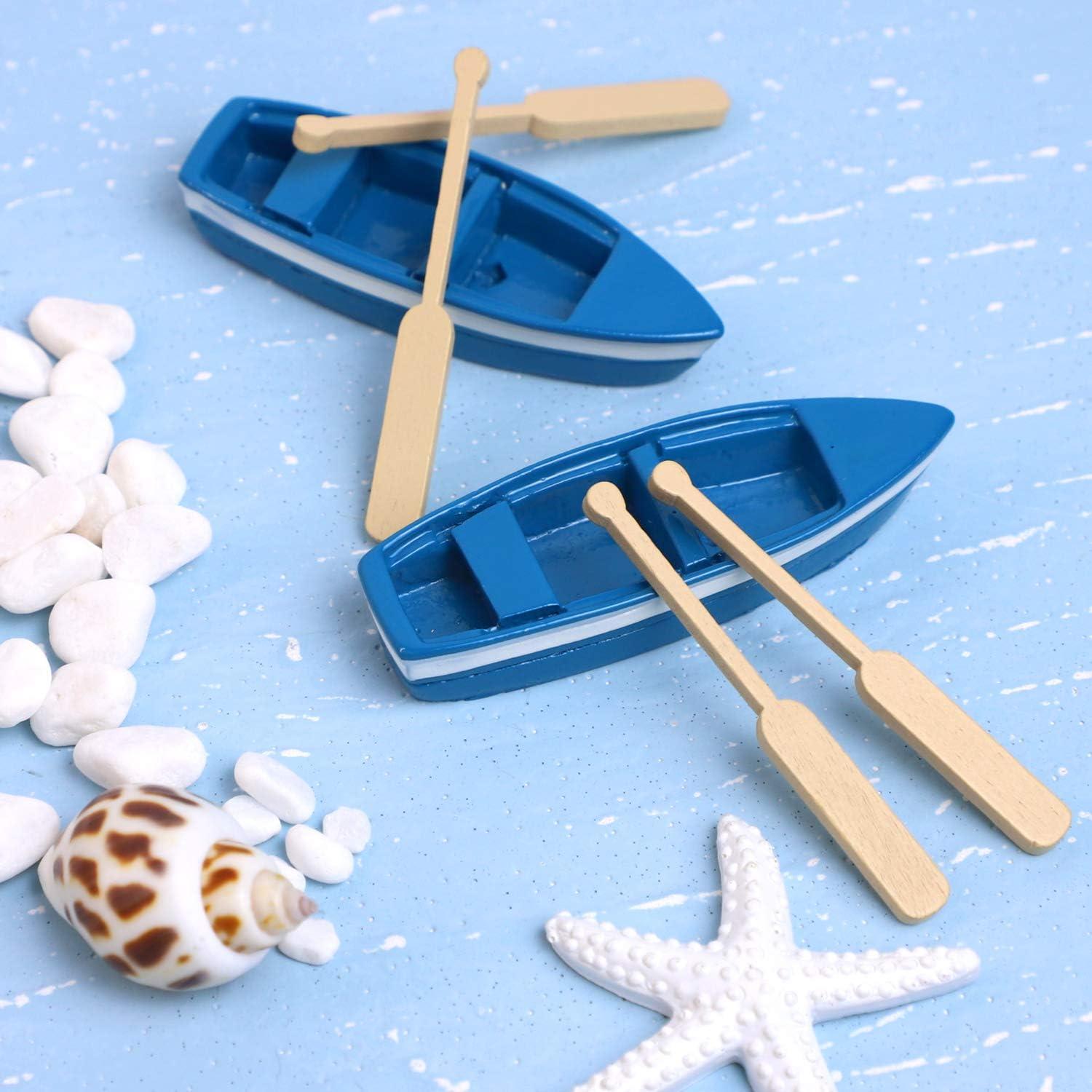 Mini Botes de Remo de Resina Framendino - 2 Juegos Azul