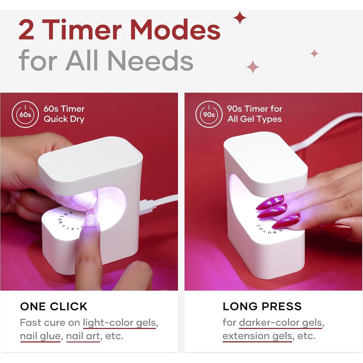 Lámpara UV para Uñas de Gel Colortific Mini 6 Perlas USB