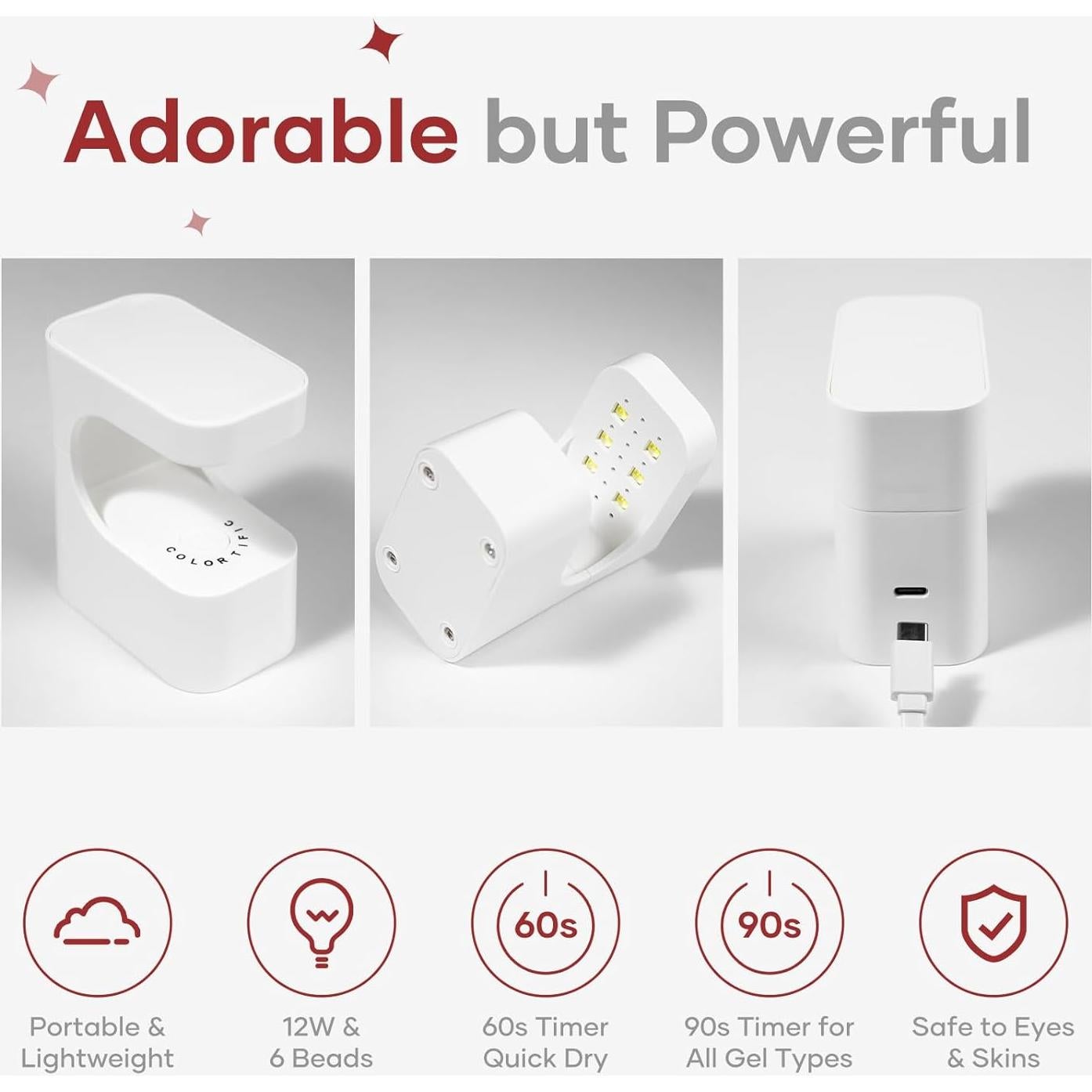 Lámpara UV para Uñas de Gel Colortific Mini 6 Perlas USB