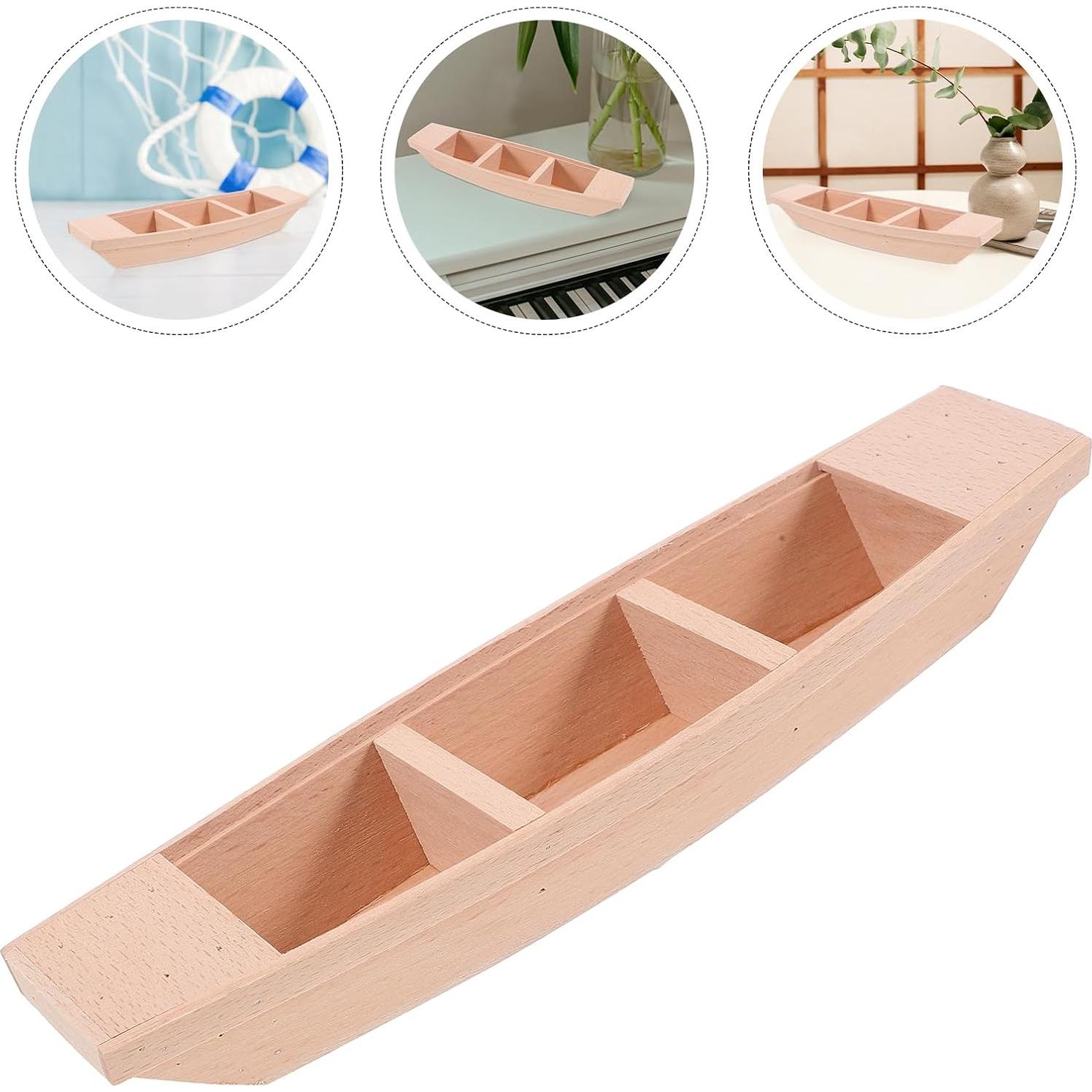 Modelo de barco de madera TOYANDONA 20x5.5x3cm para niños