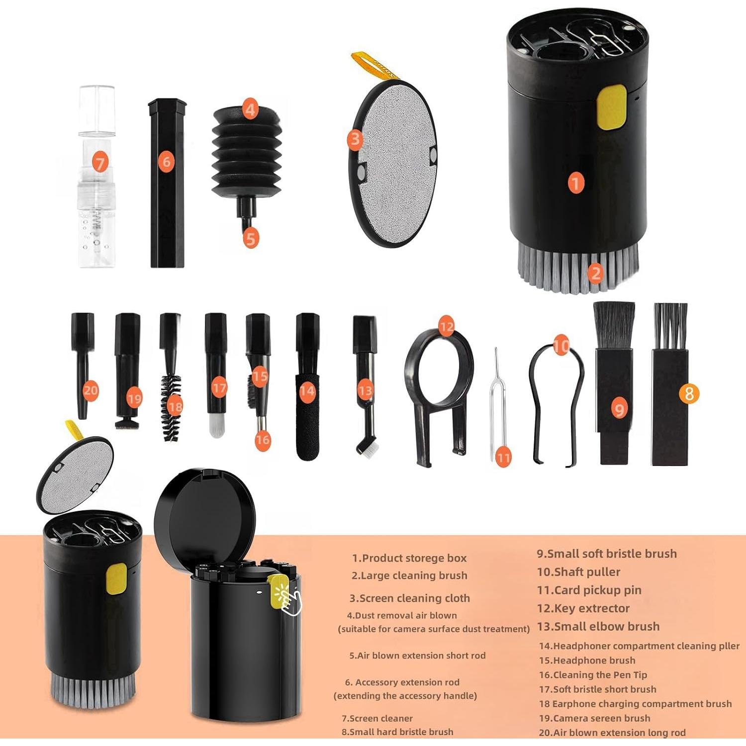 Kit de limpieza 20 en 1 Critin para teclado y pantallas