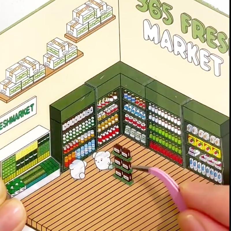 Pegatinas 3D EUTVIBRP para Manualidades - 4 Escenas Isométricas