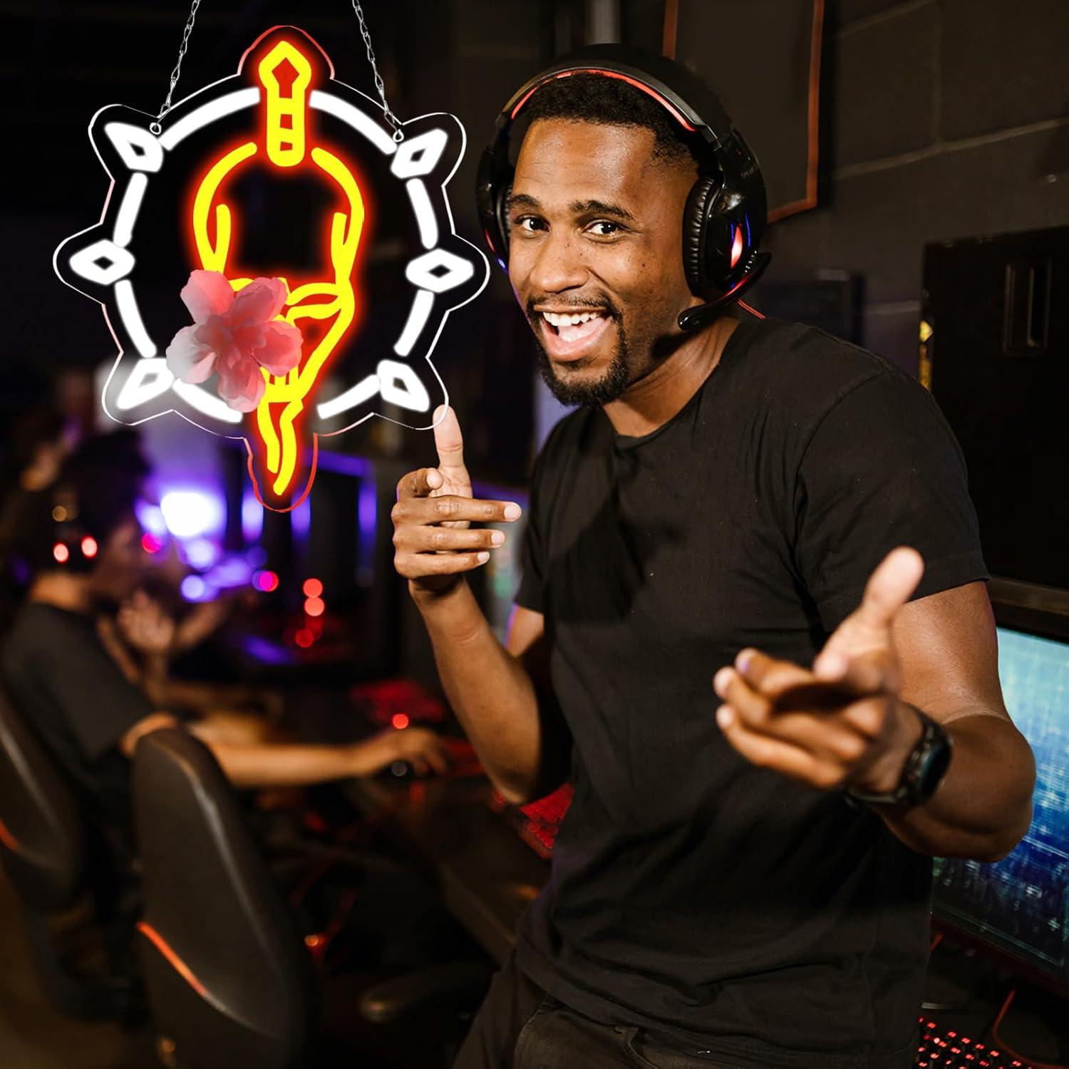 Luz de Neón LED Necromante 31x34.8cm para Sala de Juegos