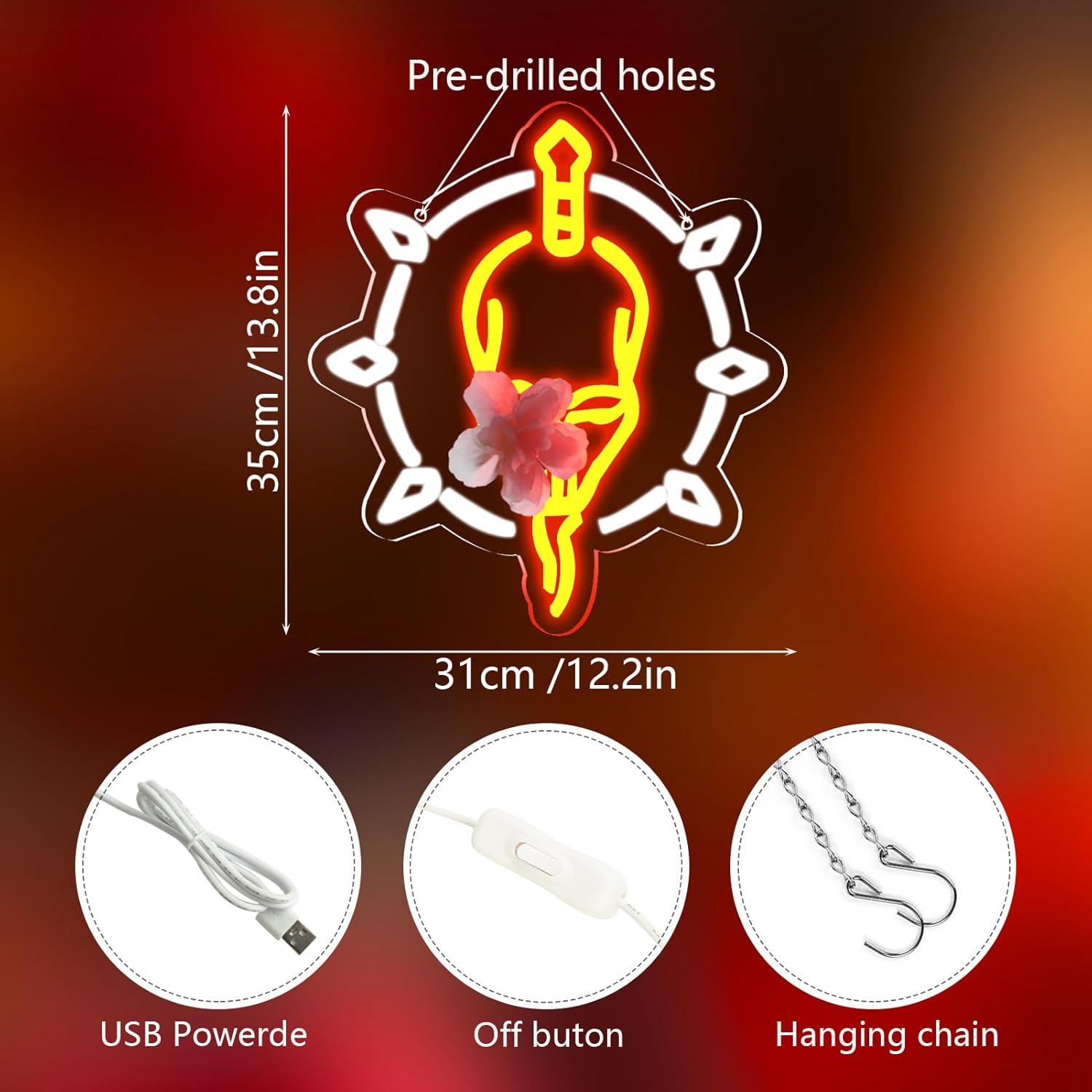 Luz de Neón LED Necromante 31x34.8cm para Sala de Juegos