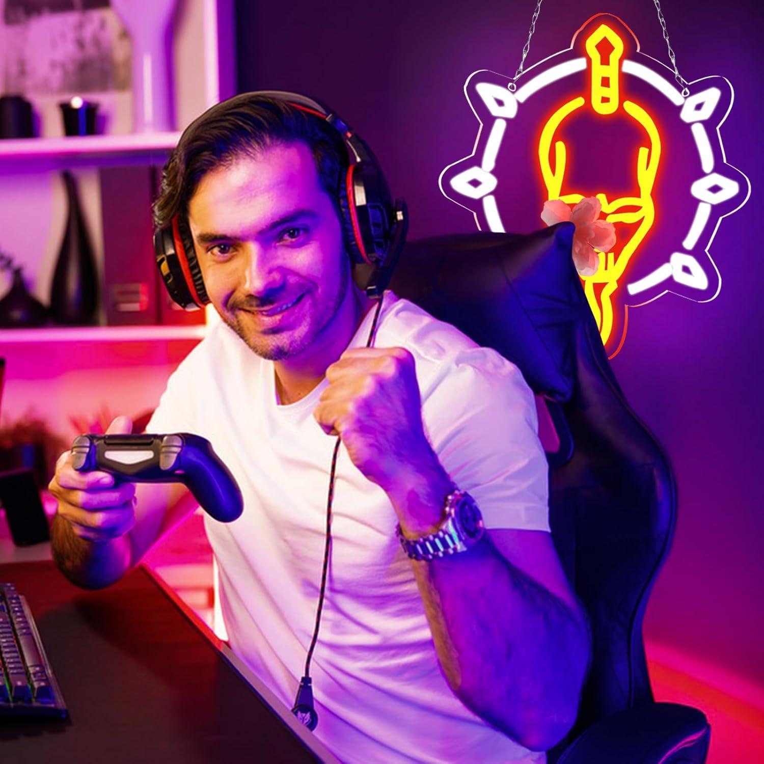 Luz de Neón LED Necromante 31x34.8cm para Sala de Juegos