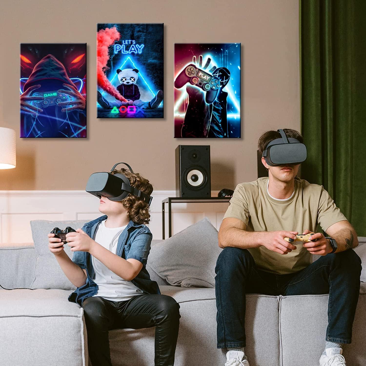 Arte de Pared Enmarcado 3 Piezas Videojuegos NCYEL 30.48x40.64cm