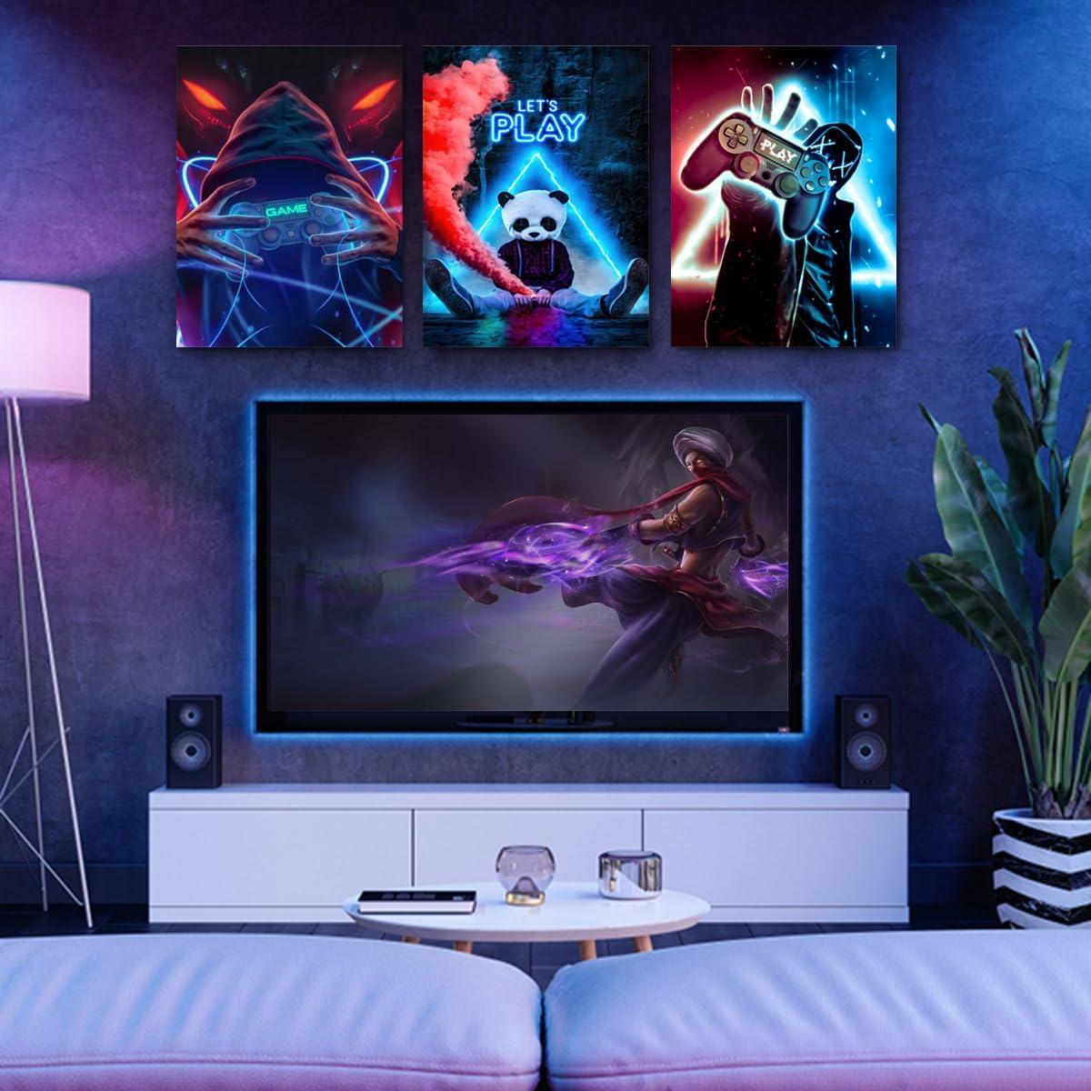 Arte de Pared Enmarcado 3 Piezas Videojuegos NCYEL 30.48x40.64cm