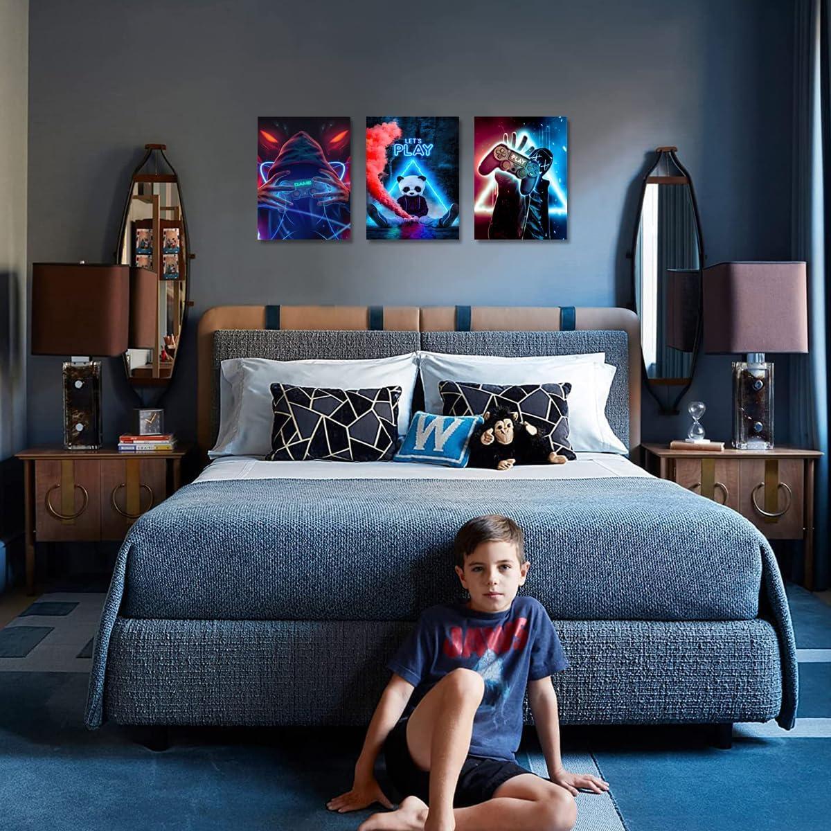 Arte de Pared Enmarcado 3 Piezas Videojuegos NCYEL 30.48x40.64cm