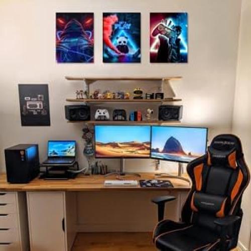 Arte de Pared Enmarcado 3 Piezas Videojuegos NCYEL 30.48x40.64cm