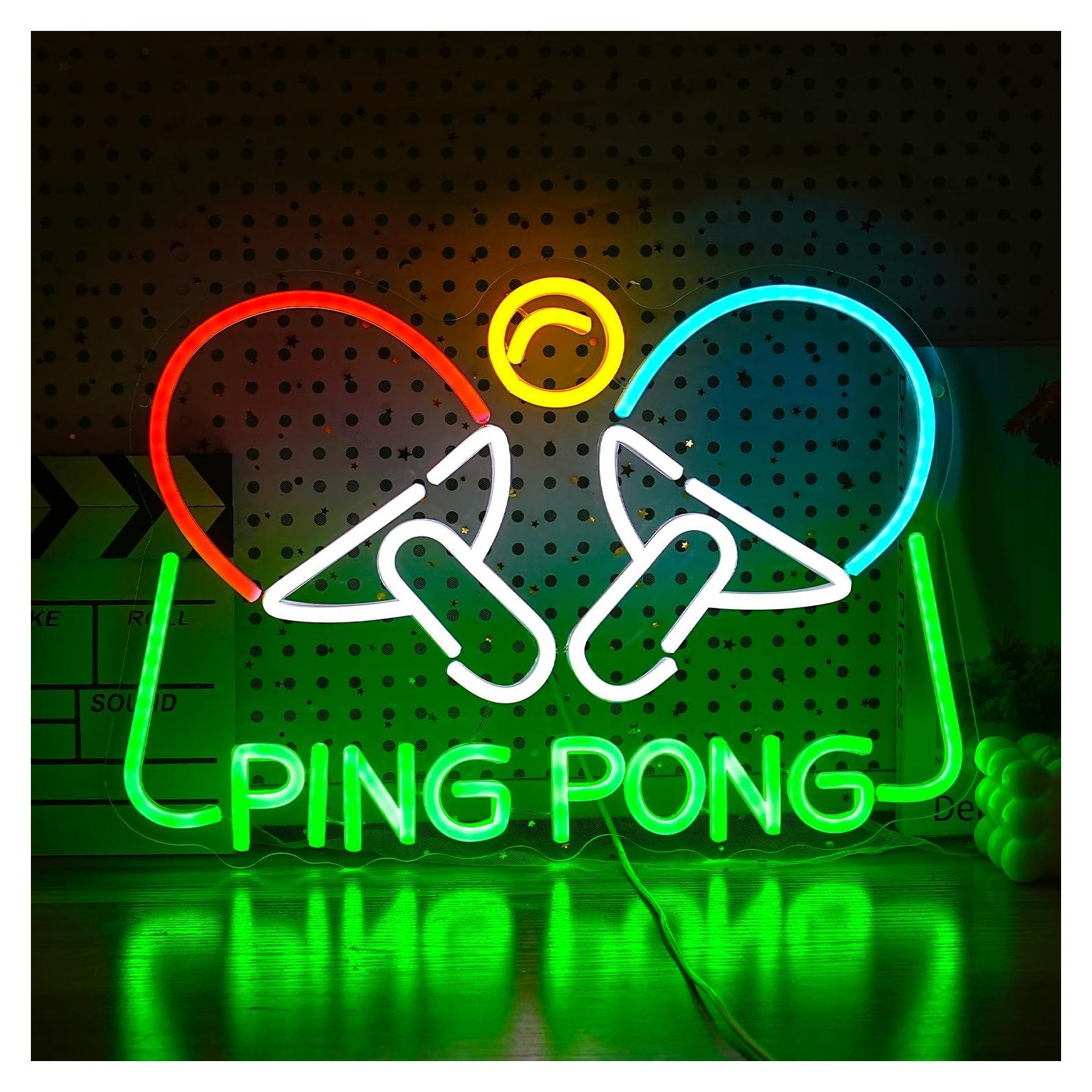 Luz de Neón LED Ping Pong LIUOZHTEA 42x29 cm Regulable USB