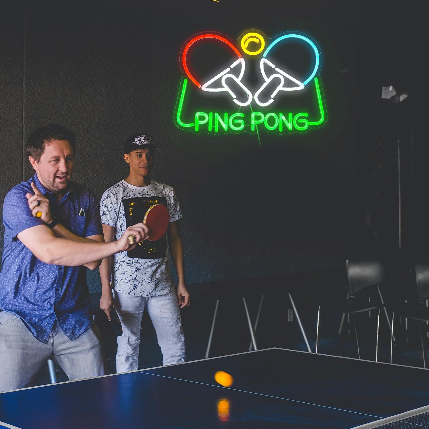 Luz de Neón LED Ping Pong LIUOZHTEA 42x29 cm Regulable USB