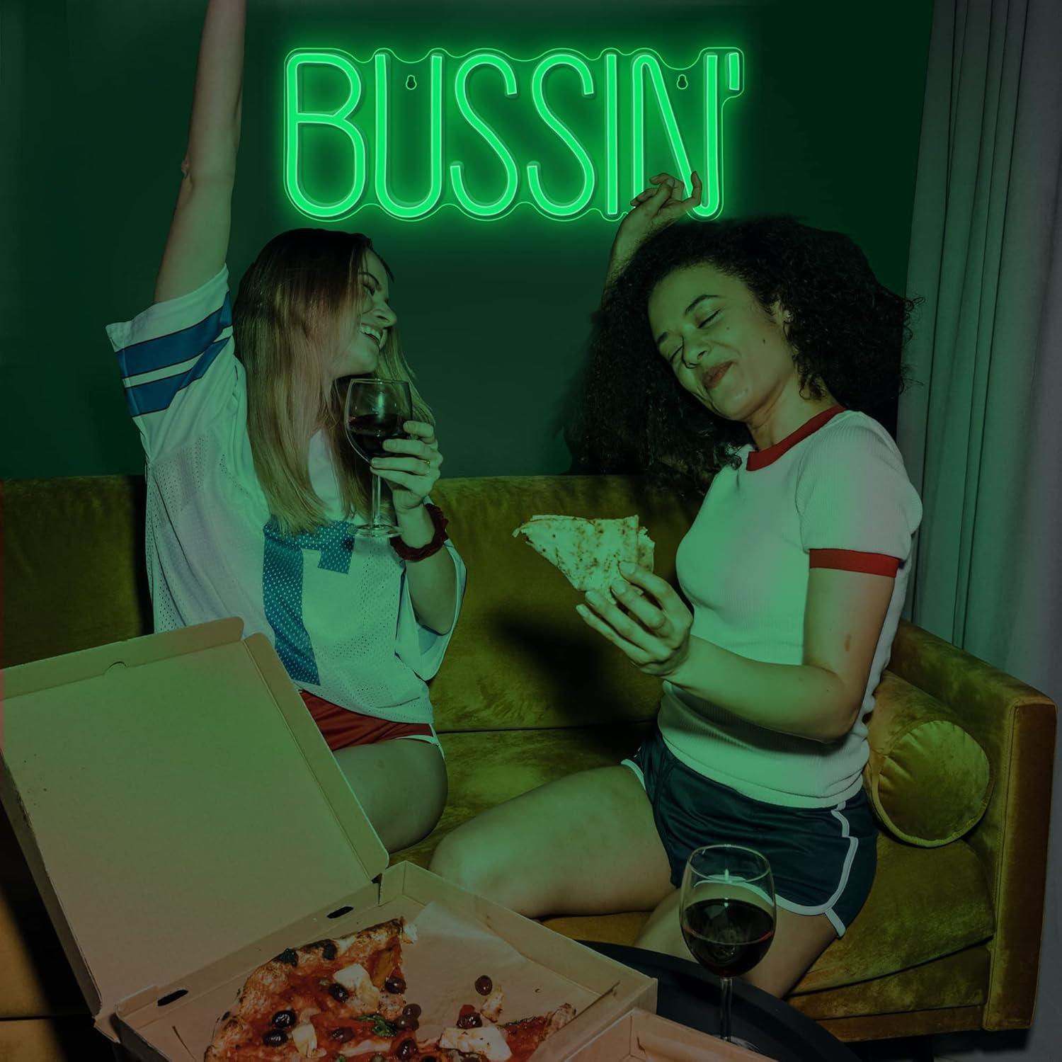 Señal Neon Led Bussin Lumoonosity 42.9x16.5cm Verde