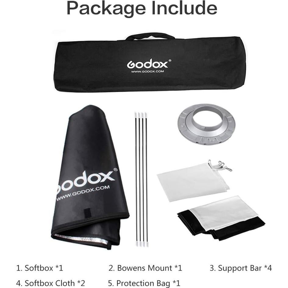 Softbox Rectangular Godox 60x60cm Bowens para Estudio