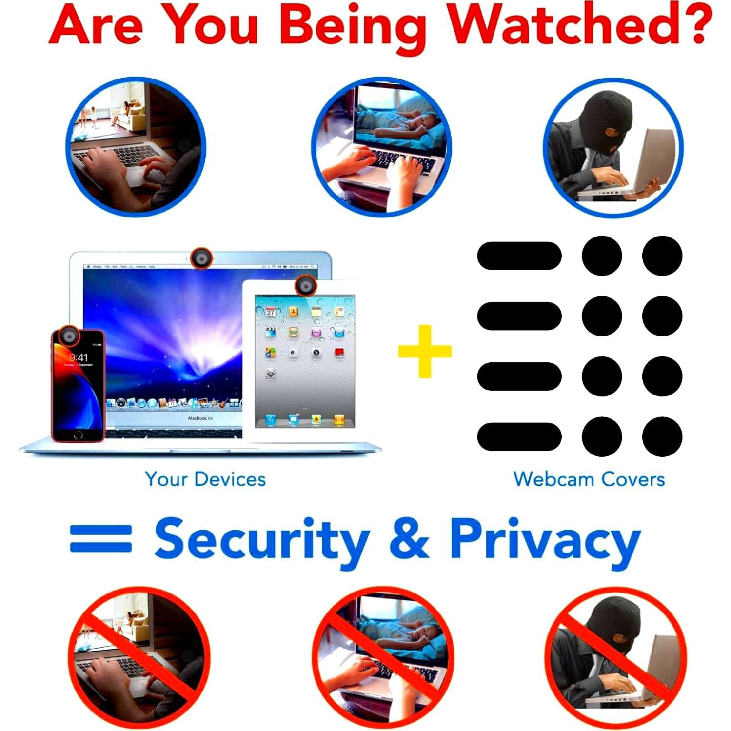 Cubierta de Webcam JiSiTeCai - Protección Privacidad 12 pcs Negro