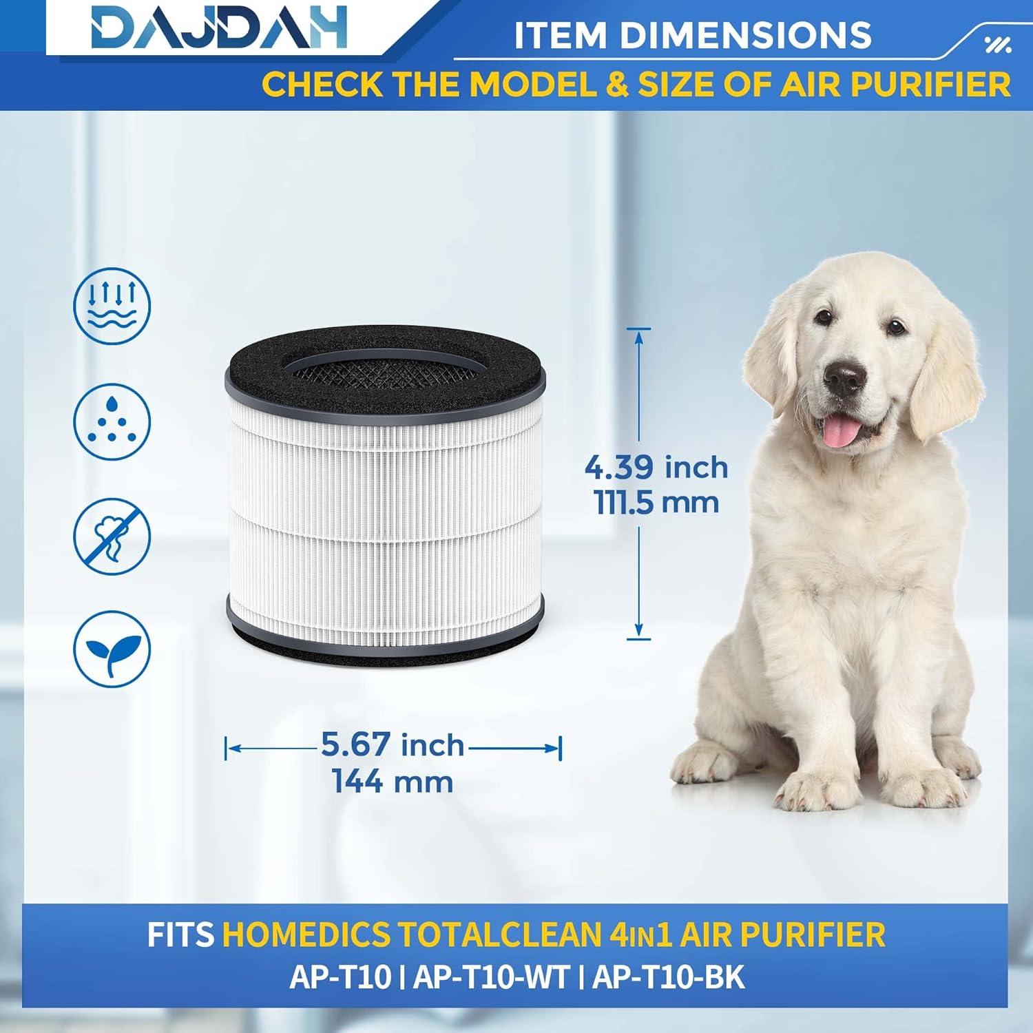 Filtro de Reemplazo HEPA-Tipo AP-T10FL para Purificador HoMedics