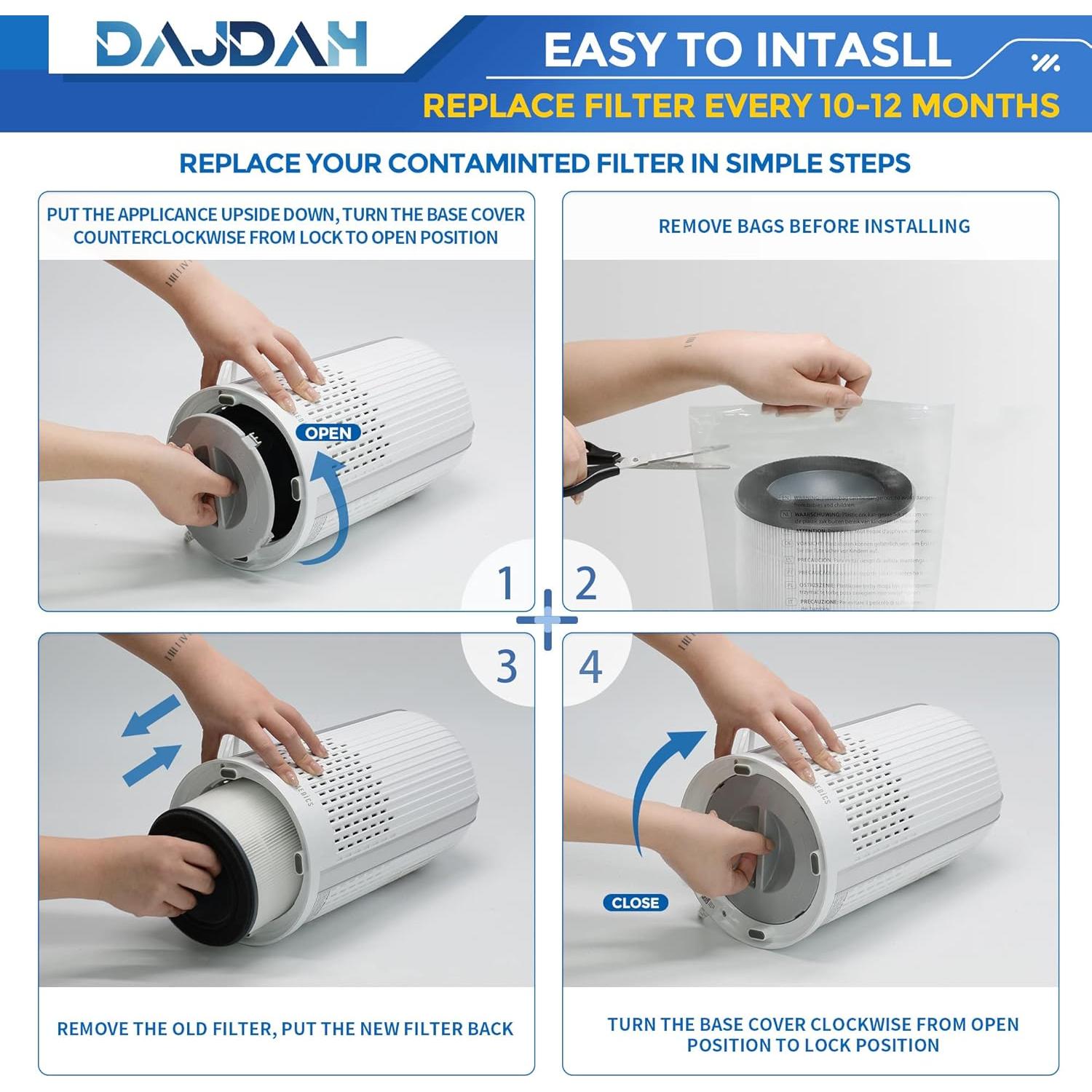 Filtro de Reemplazo HEPA-Tipo AP-T10FL para Purificador HoMedics