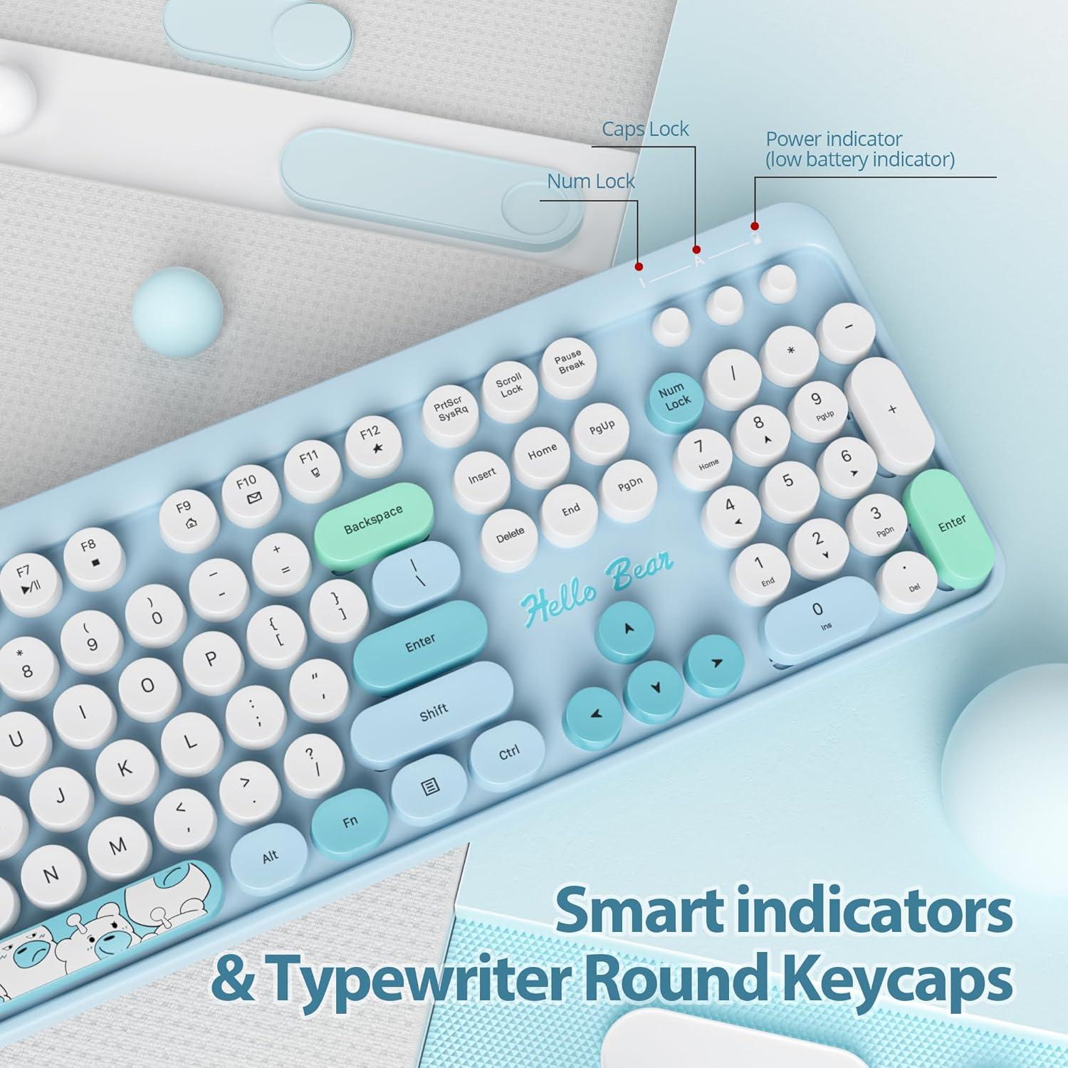 Combo Teclado y Ratón Inalámbrico Fogruaden Azul 104 Teclas