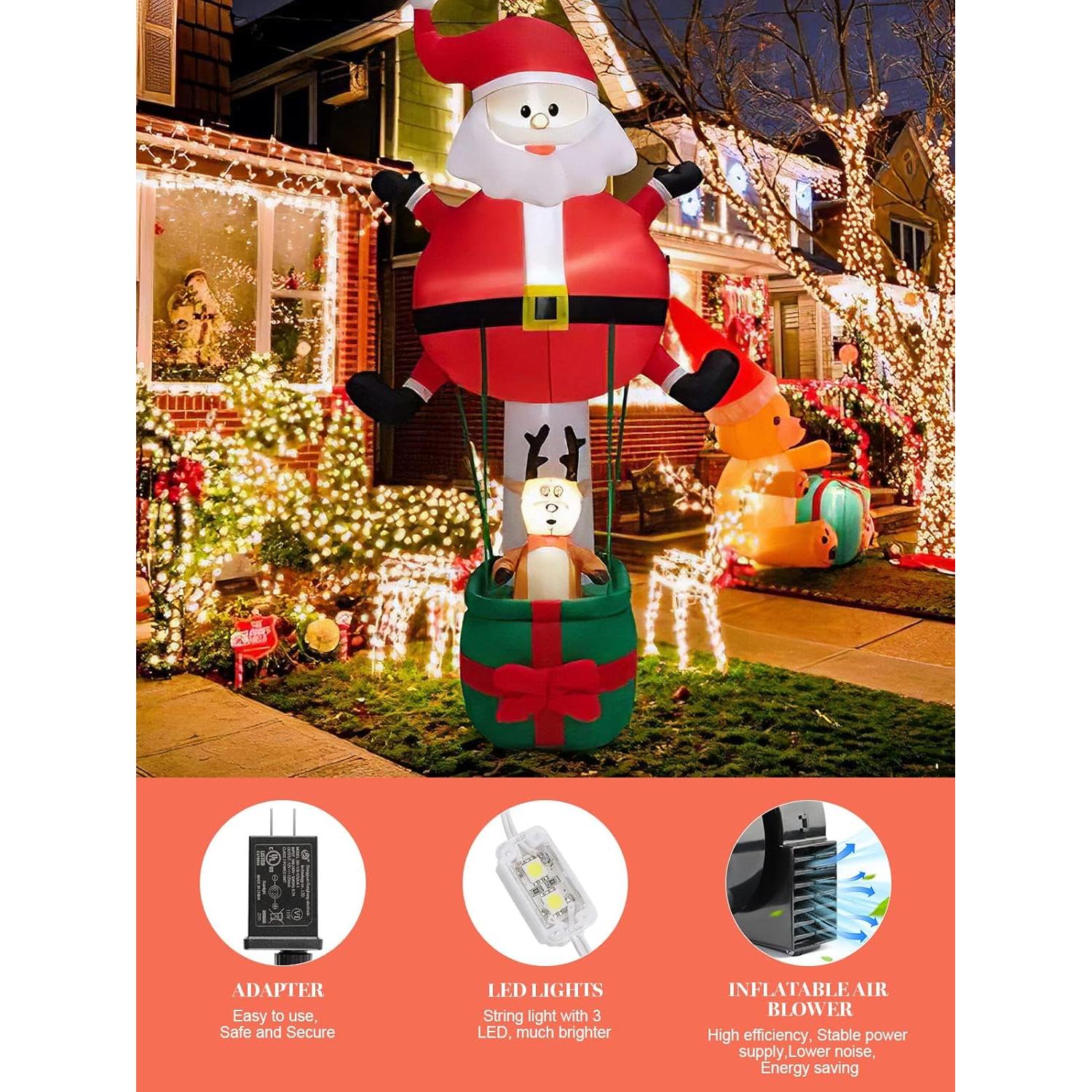 Ventilador de Aire Inflable Kalolary 12V 1A con 3 Luces LED