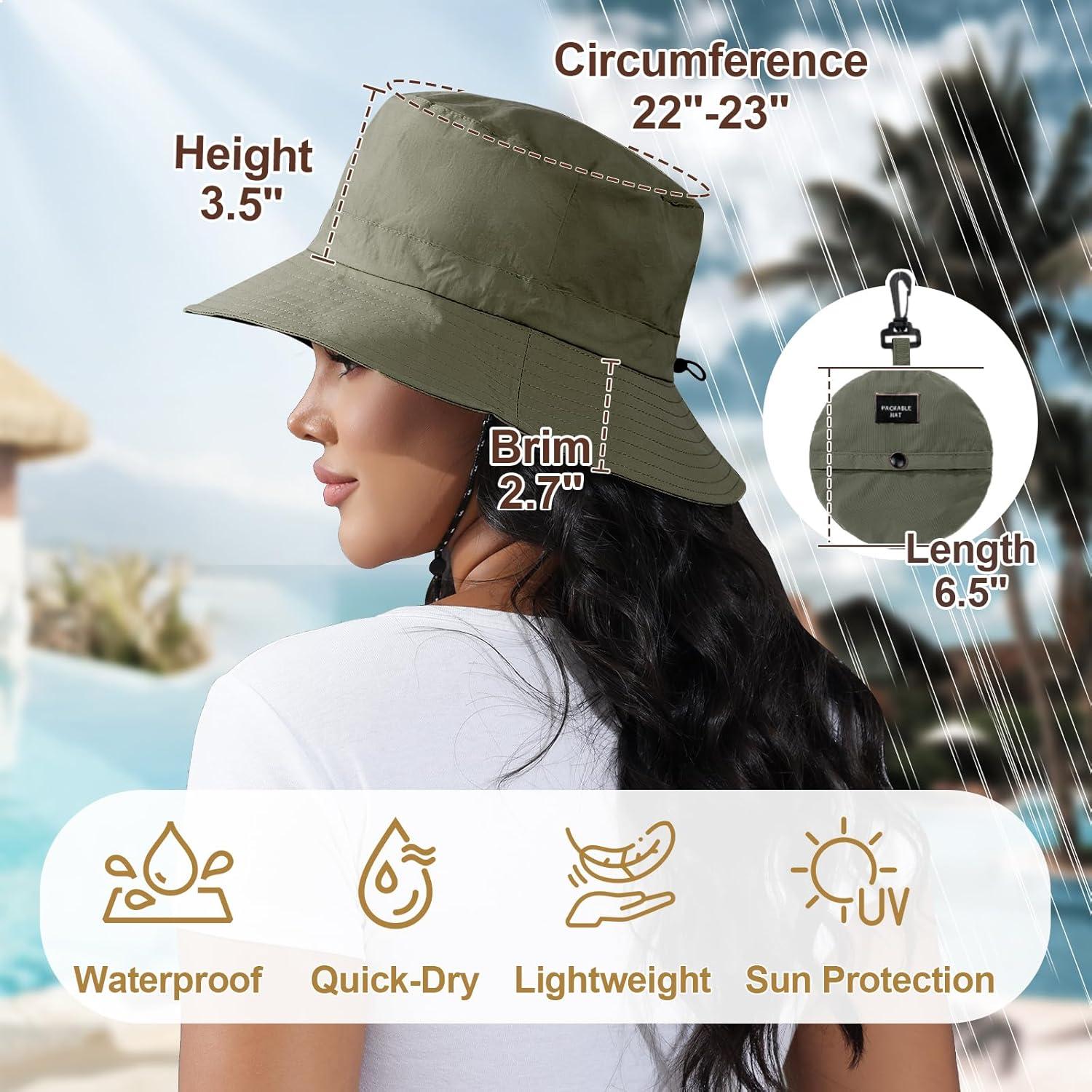 Sombrero de Cubo Plegable Impermeable UV Otra Opción Verde Militar
