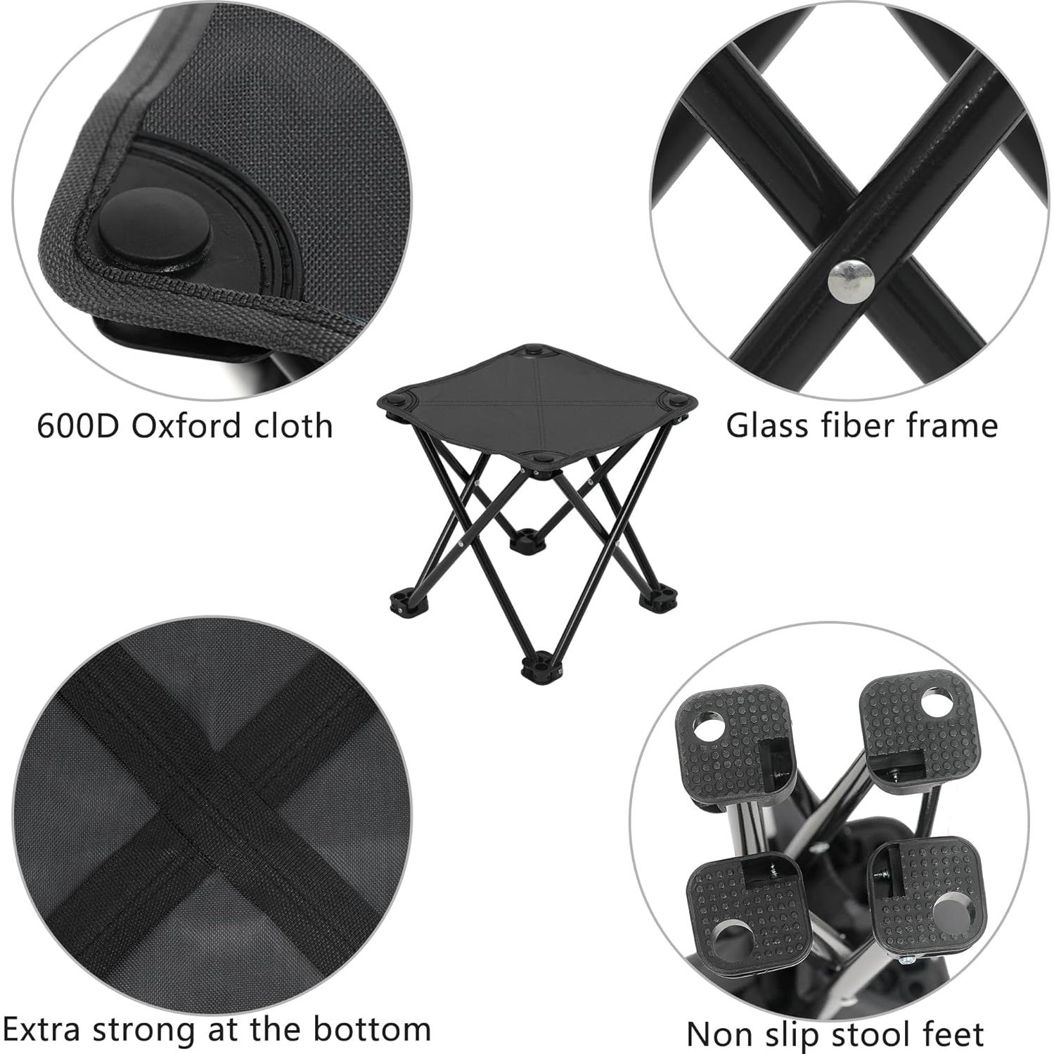 Silla de Camping Plegable Wind Tour Negra 0.68 kg 30x30x30 cm