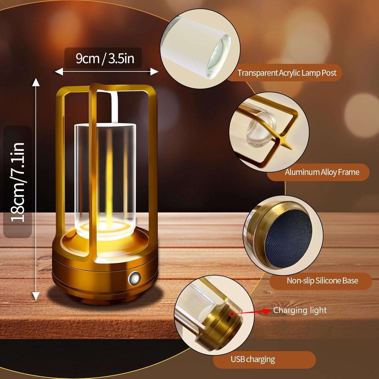 Lámpara de Mesa Portátil LAYSHINEEN 4000 mAh LED Regulable