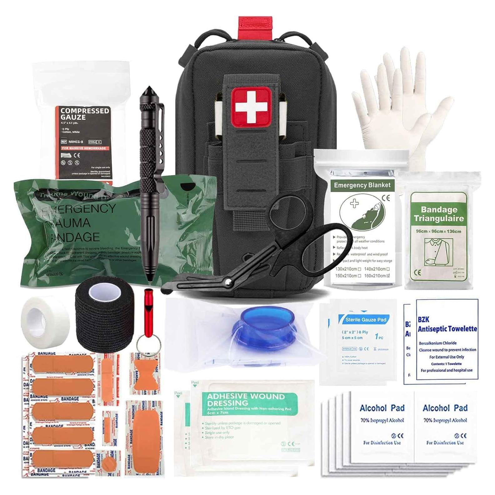 Kit de Trauma IFAK VIIDOO Negro - Primeros Auxilios Táctico Molle