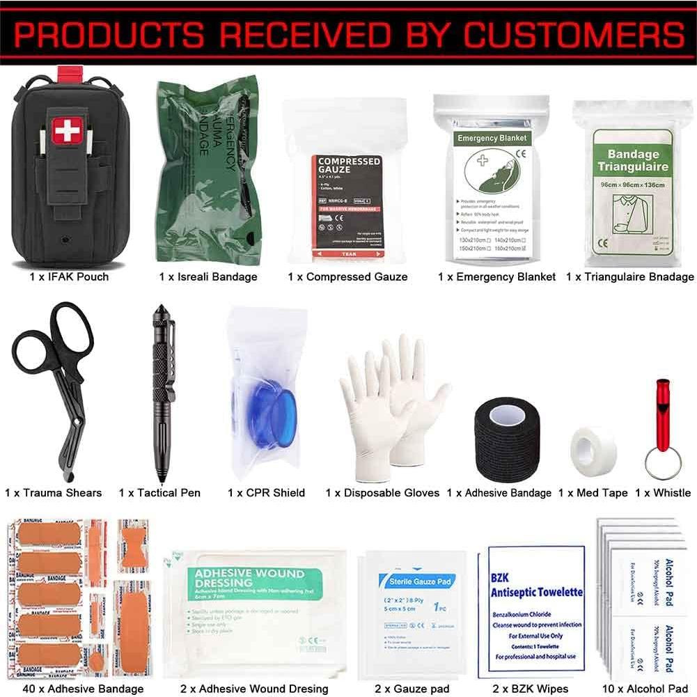 Kit de Trauma IFAK VIIDOO Negro - Primeros Auxilios Táctico Molle