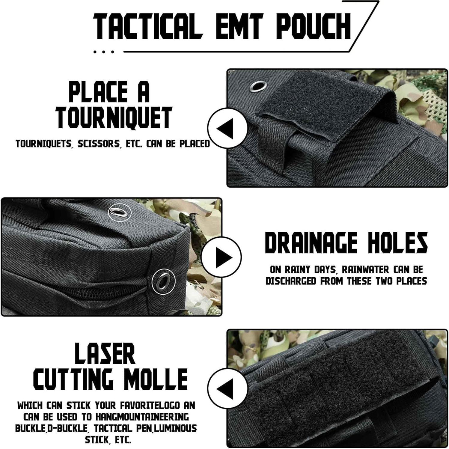 Kit de Trauma IFAK VIIDOO Negro - Primeros Auxilios Táctico Molle