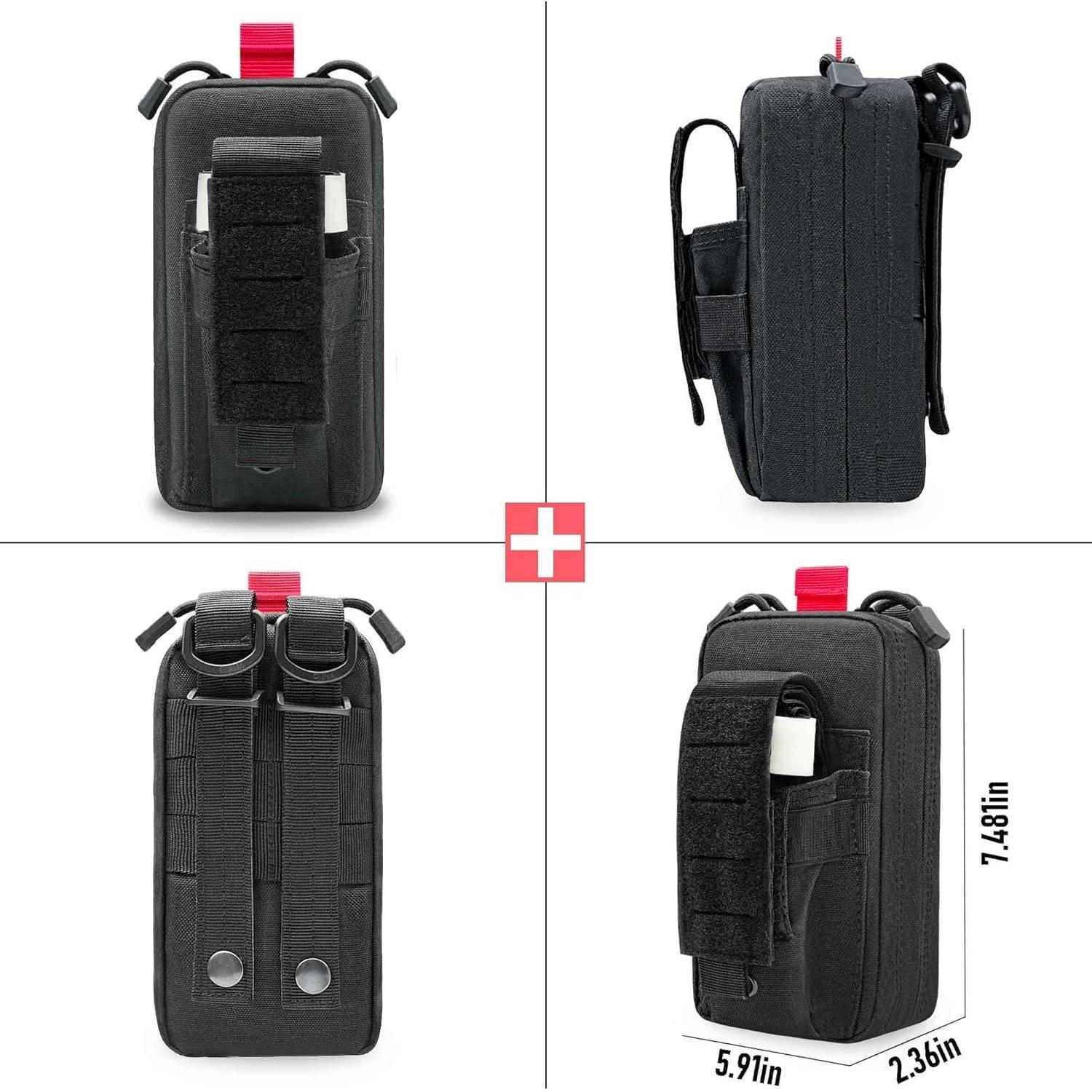 Kit de Trauma IFAK VIIDOO Negro - Primeros Auxilios Táctico Molle