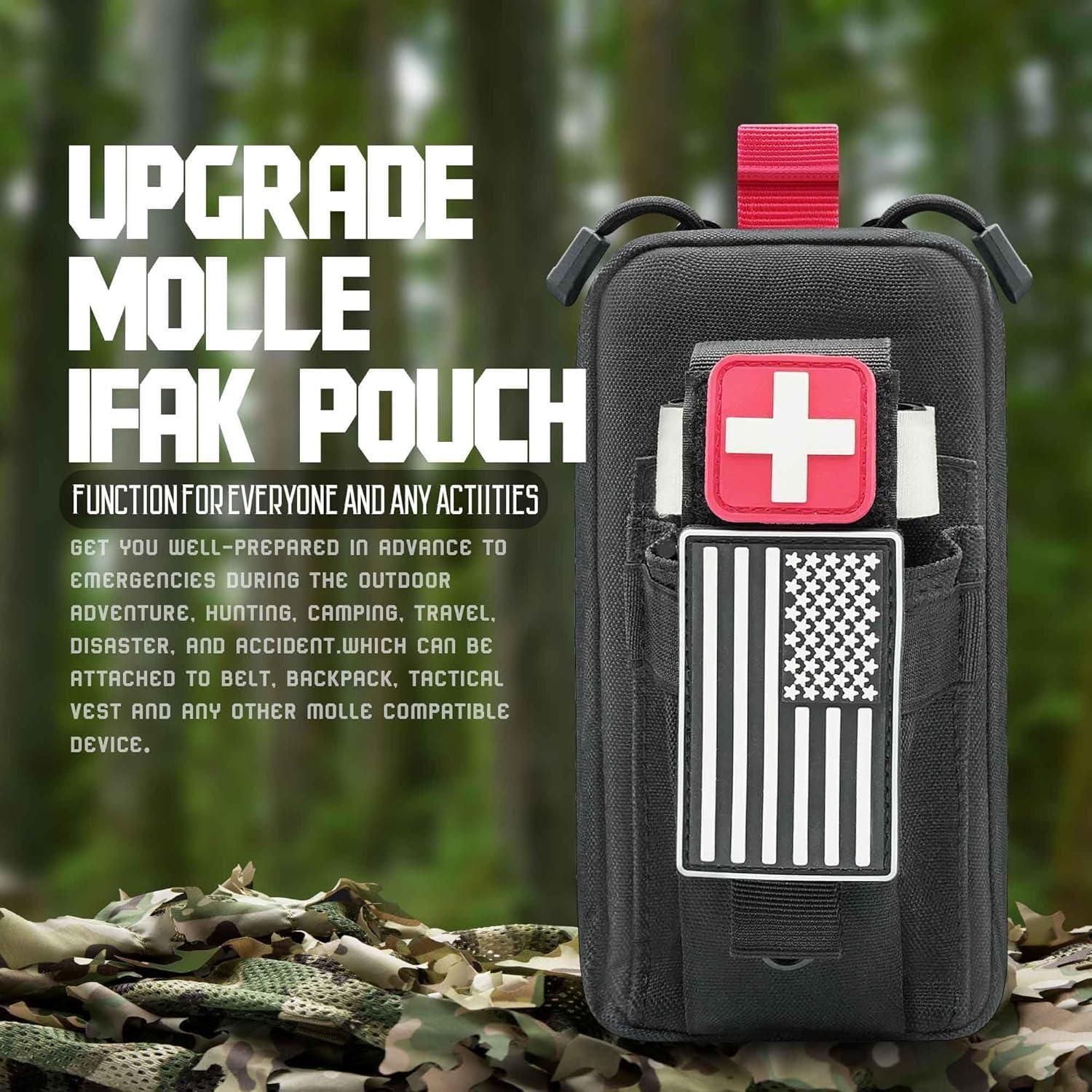 Kit de Trauma IFAK VIIDOO Negro - Primeros Auxilios Táctico Molle