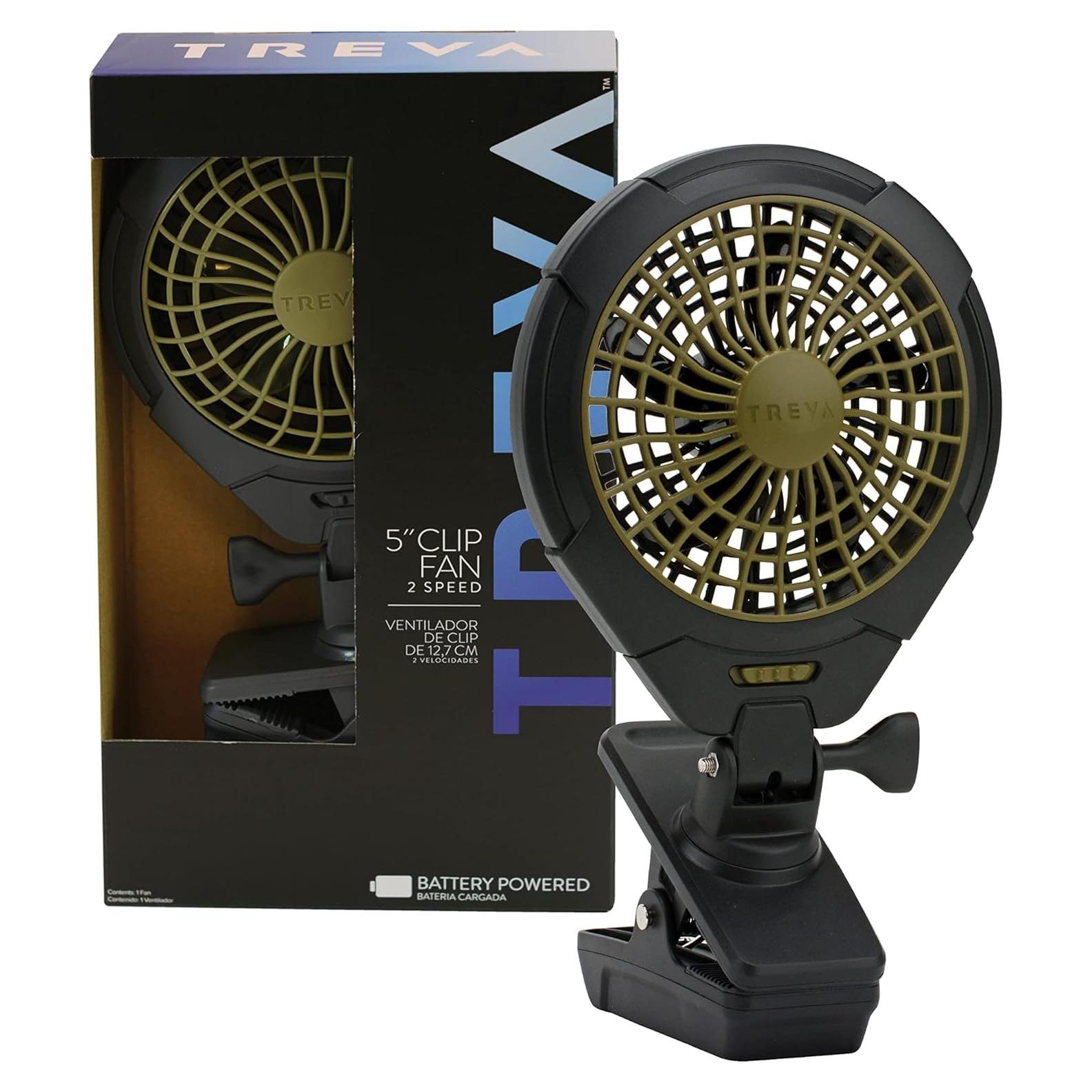 Ventilador Clip Portátil Treva 5" Batería Recargable Caqui