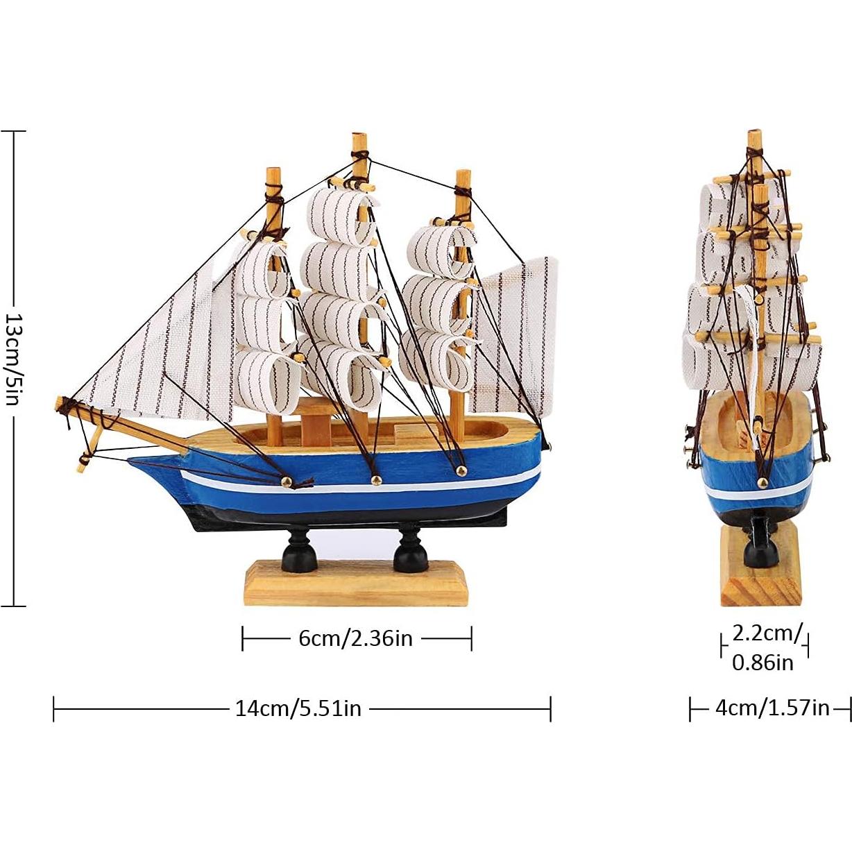 Barco de Vela de Madera Dedoot Paquete de 6 Decoración Náutica