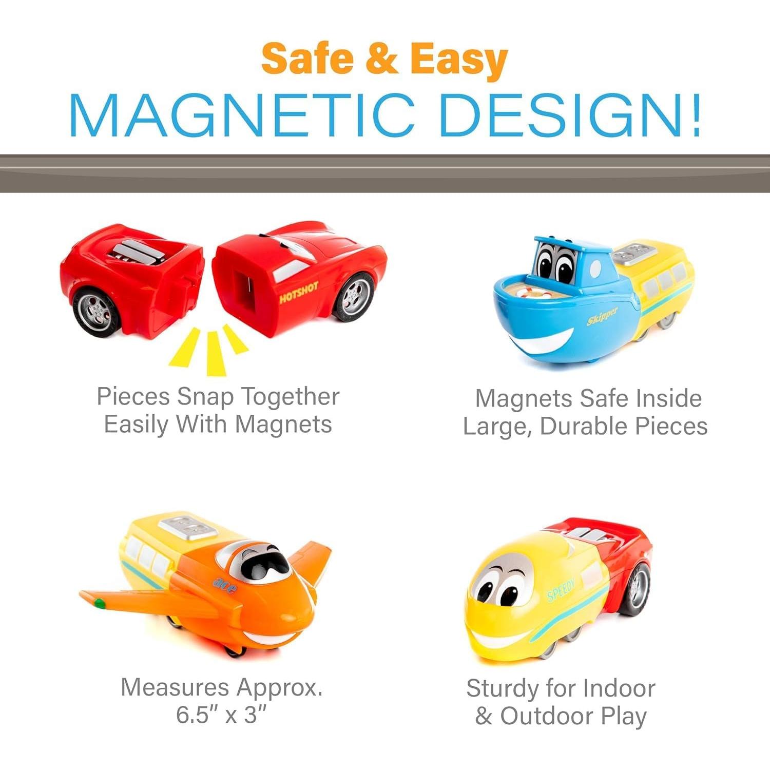 Juego Magnético Mix or Match Junior 8 Piezas - Vehículos