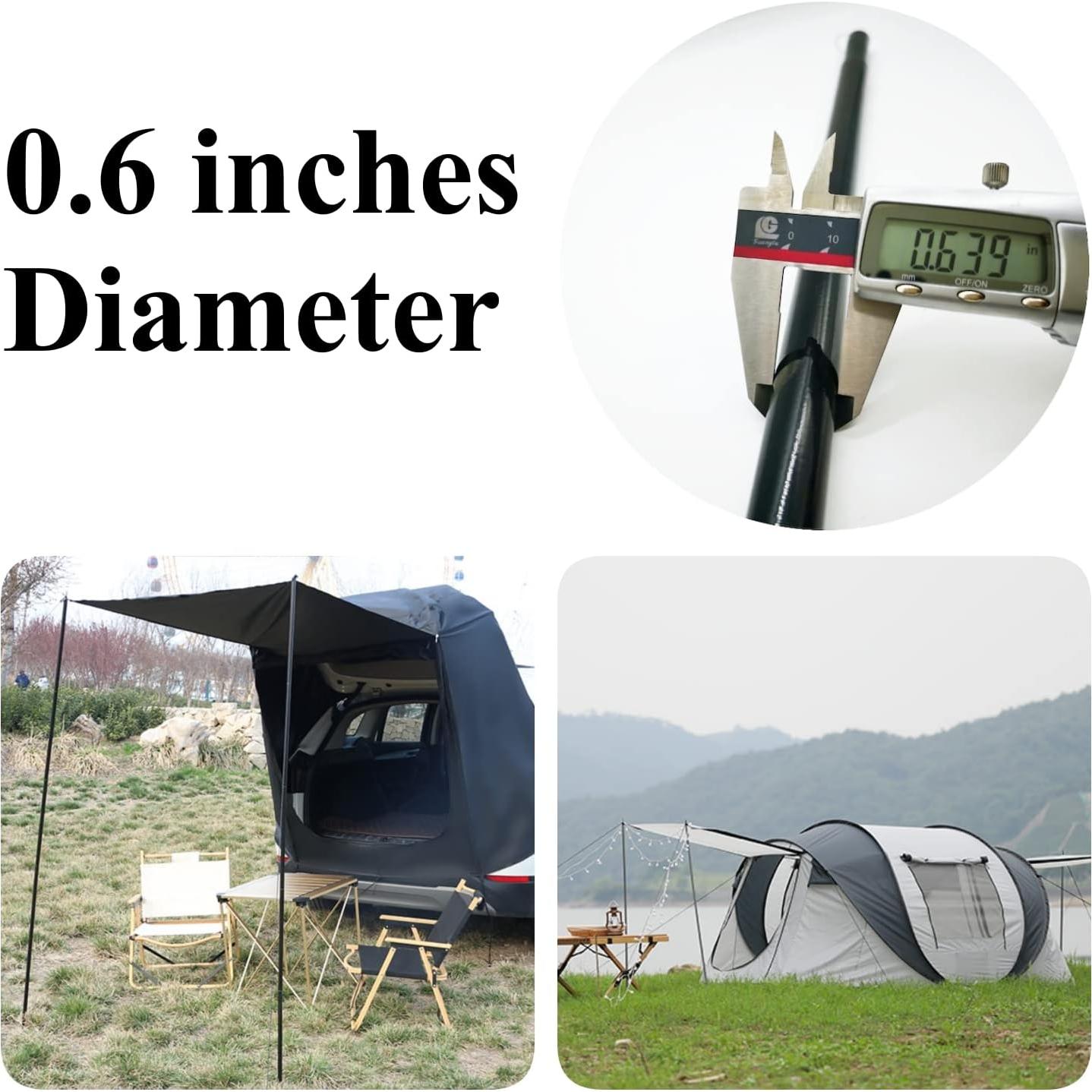 Varillas de tienda ajustables BATDIYOW - Juego de 2, 190.5 cm