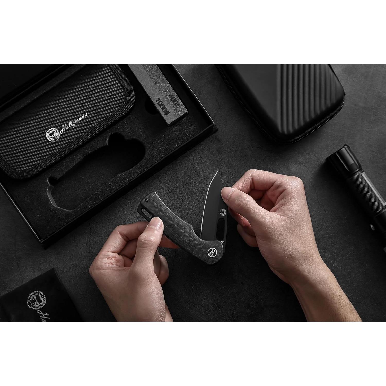 Cuchillo de bolsillo plegable Holtzman Supervivencia G10 17.78cm