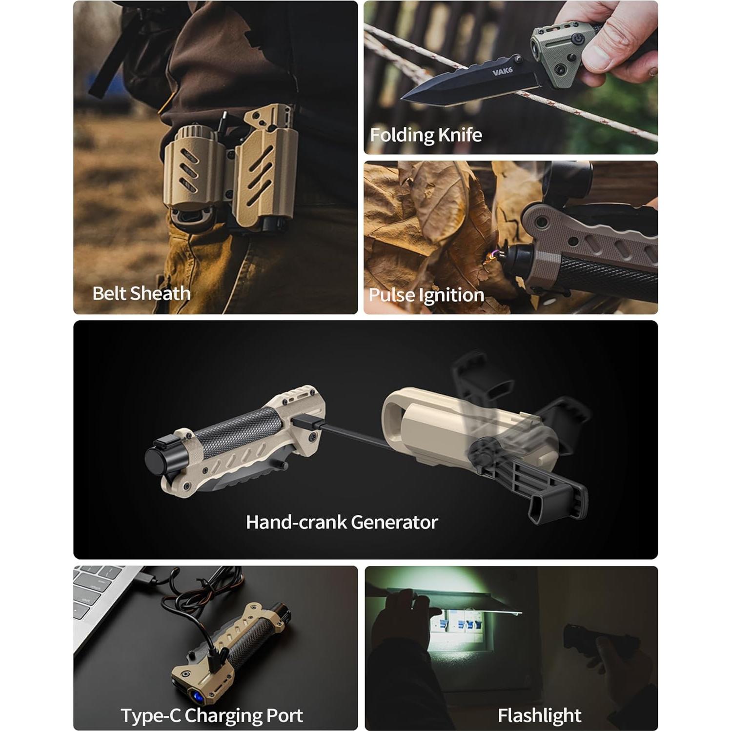 VIPERADE VAK6 Multitool de Supervivencia con Linterna LED