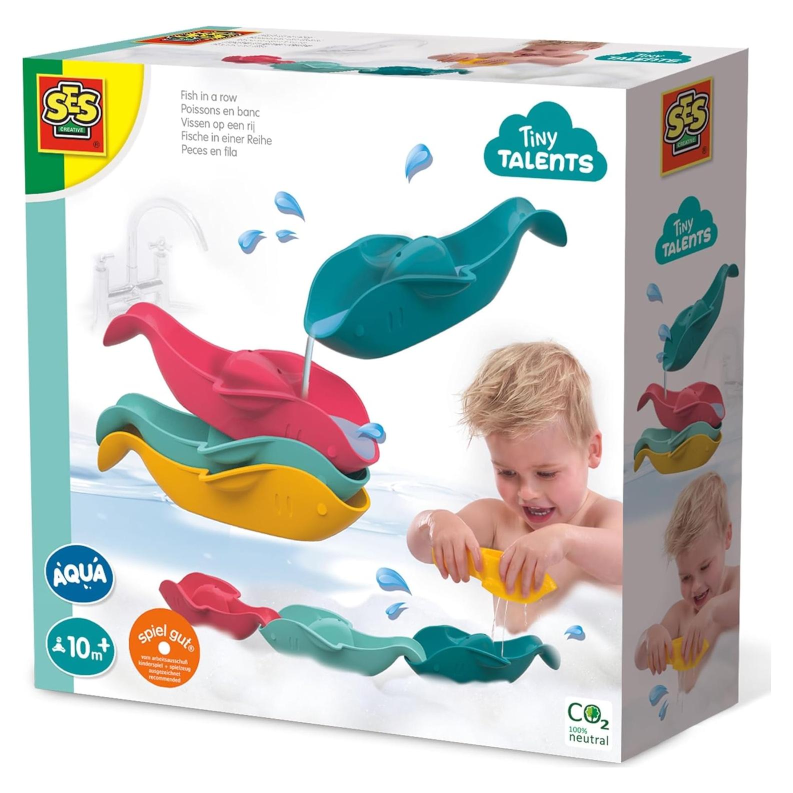 SES Creative Juguetes de Baño Peces en Fila 4 Botes