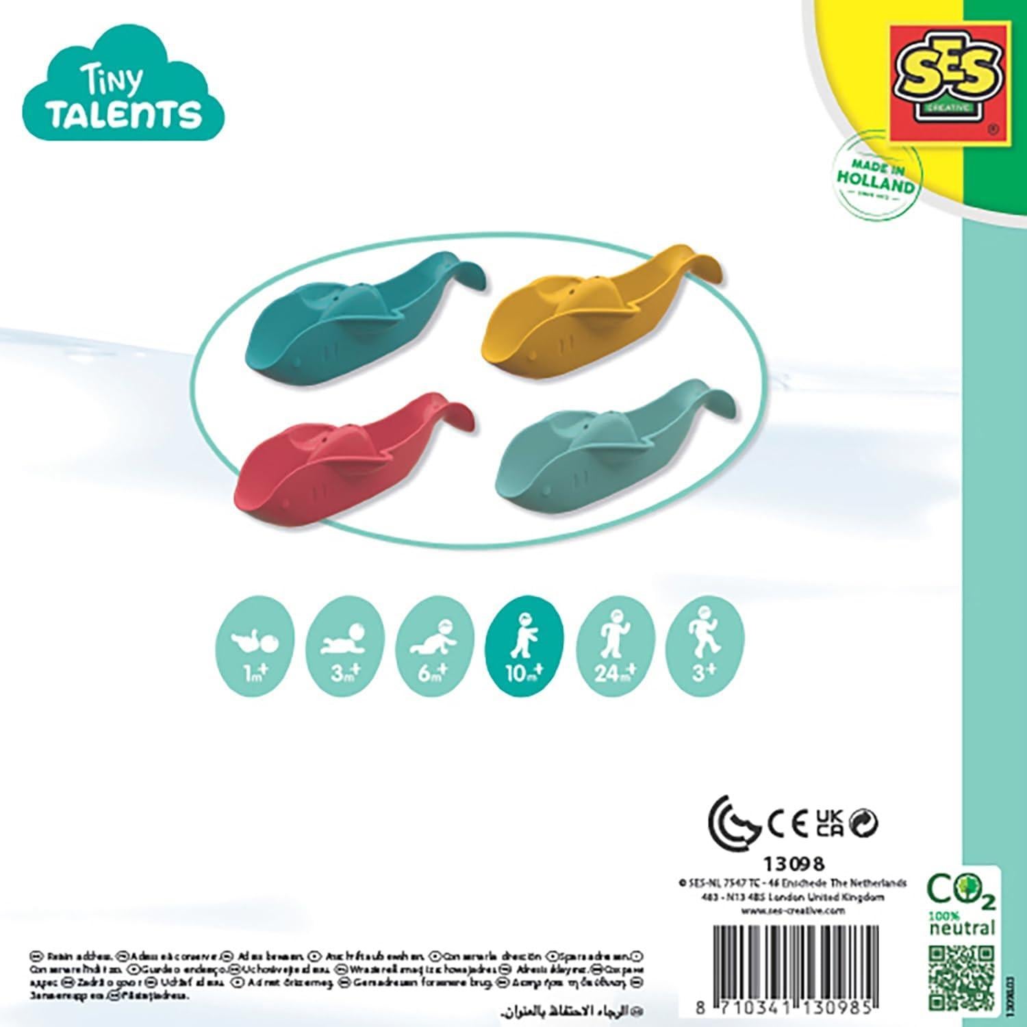 SES Creative Juguetes de Baño Peces en Fila 4 Botes